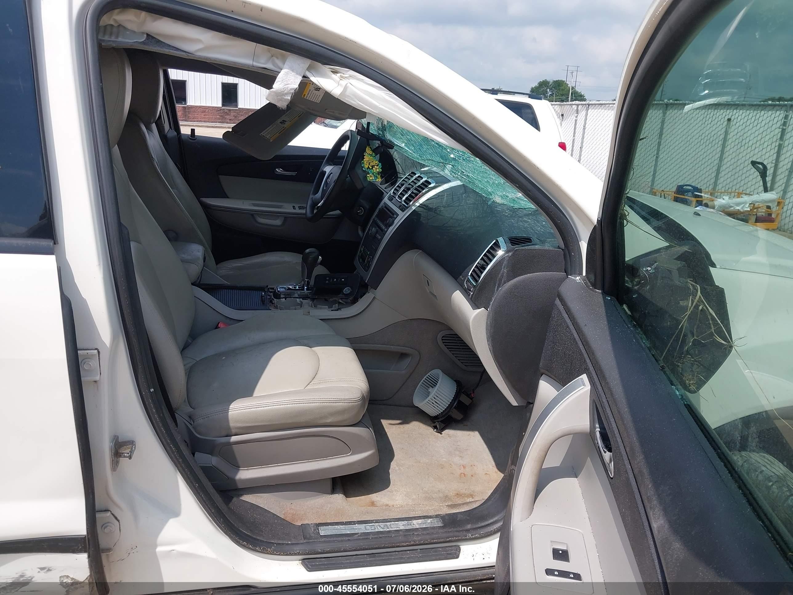 2009 Gmc Acadia Sle1 White vin: 1GKER13D59J219970