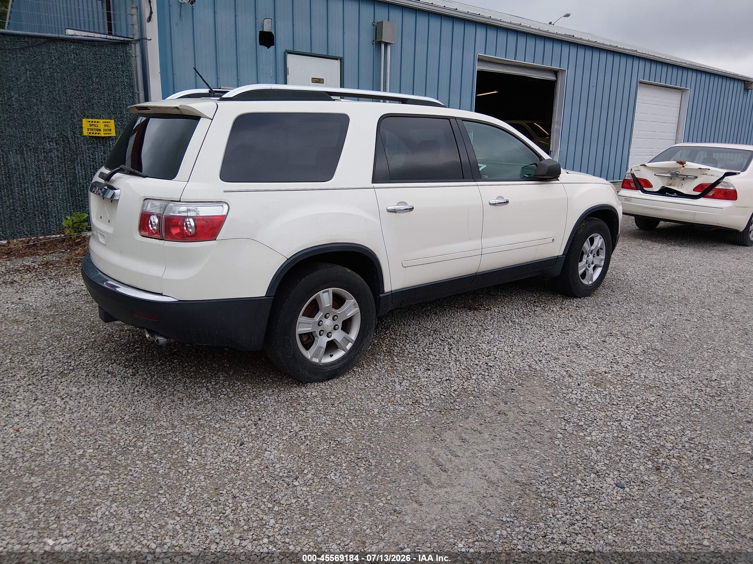 2009 Gmc Acadia Sle1 White vin: 1GKER13D79J178354