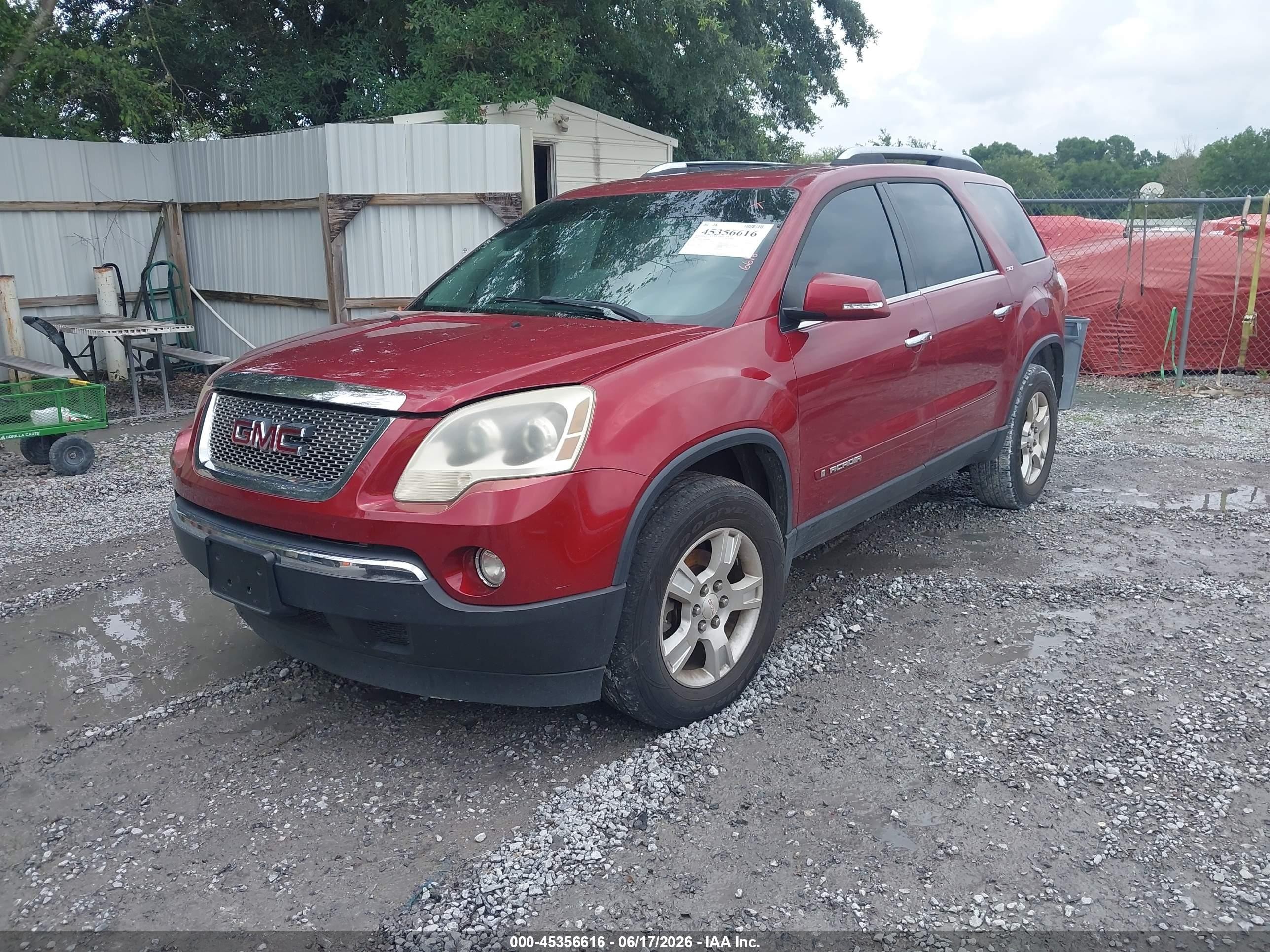 2008 Gmc Acadia Slt-1 Maroon vin: 1GKER23708J170983