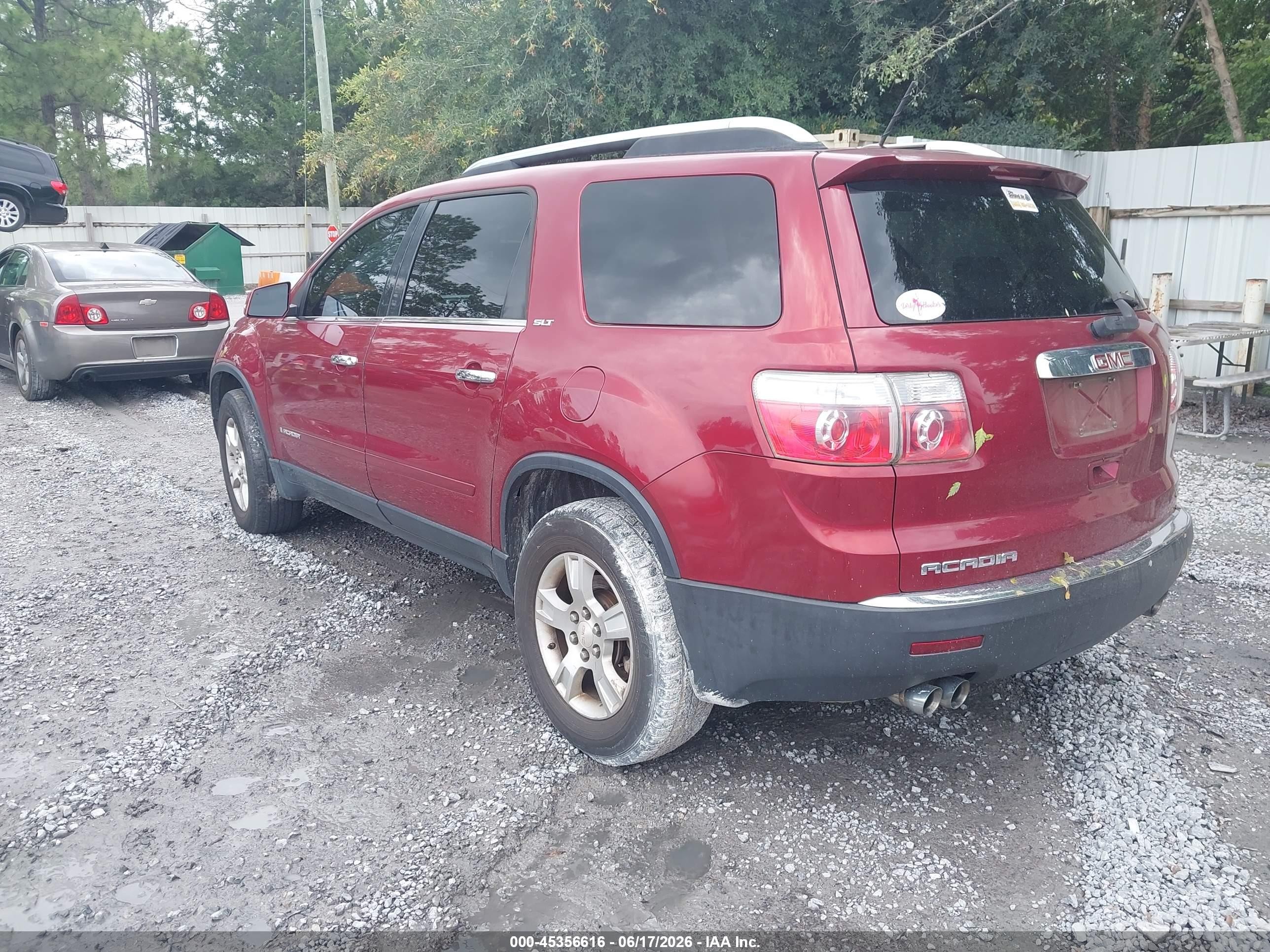 2008 Gmc Acadia Slt-1 Maroon vin: 1GKER23708J170983