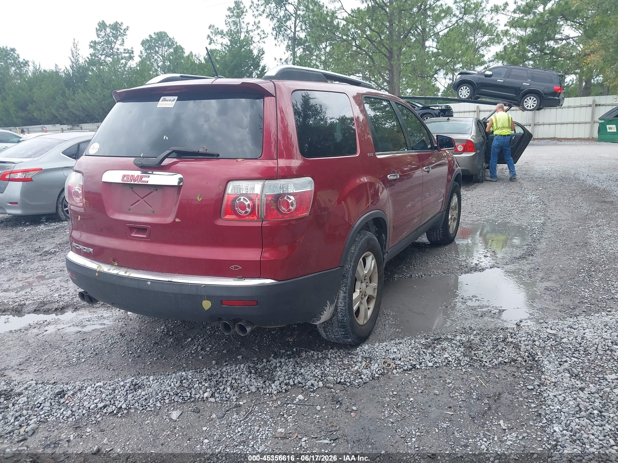 2008 Gmc Acadia Slt-1 Maroon vin: 1GKER23708J170983
