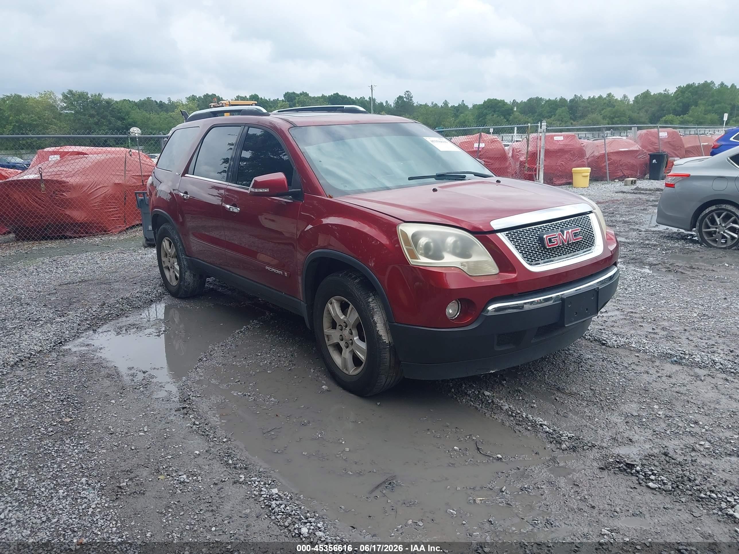 2008 Gmc Acadia Slt-1 Maroon vin: 1GKER23708J170983