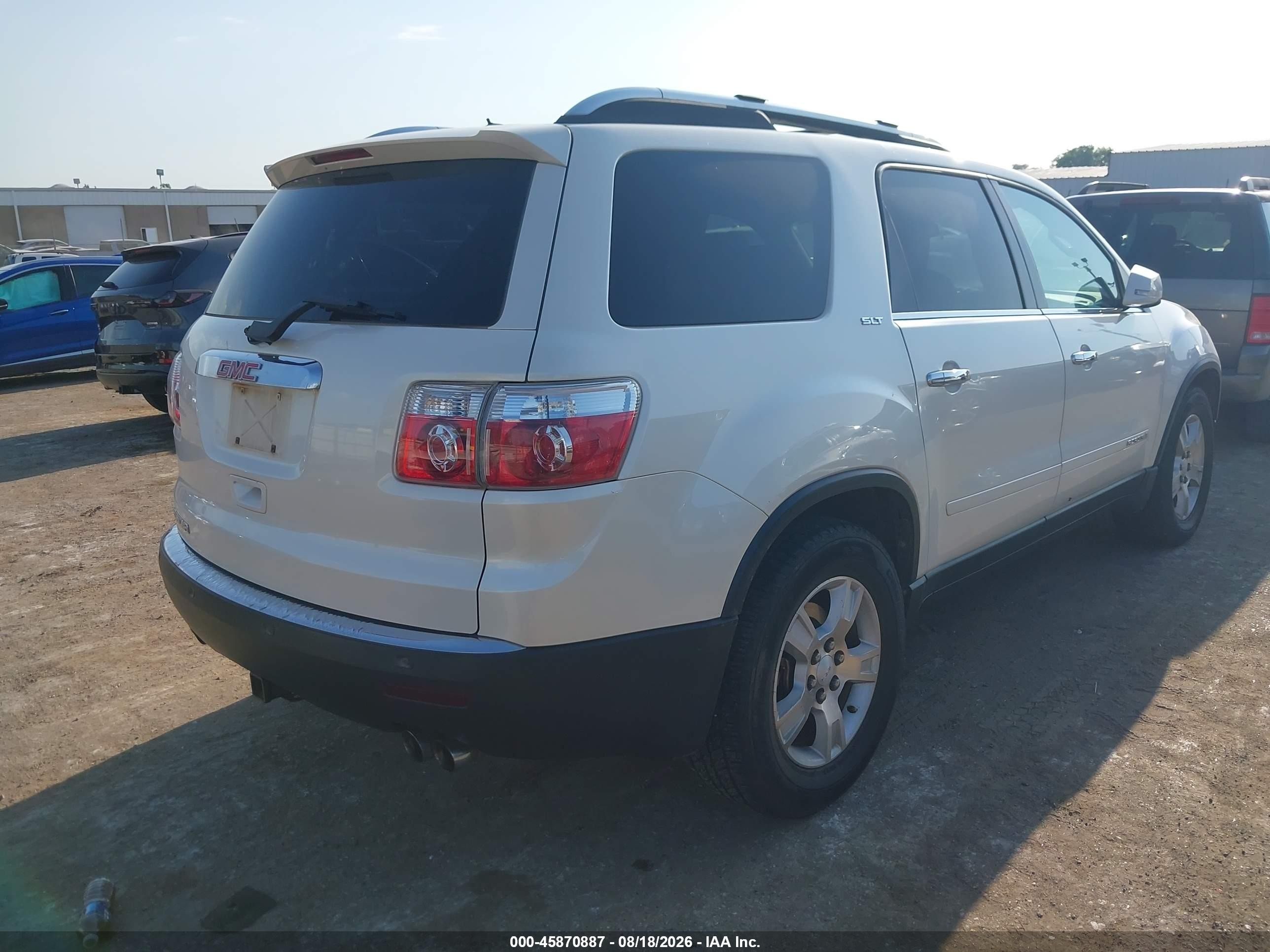 2008 Gmc Acadia Slt-1 White vin: 1GKER23728J302867