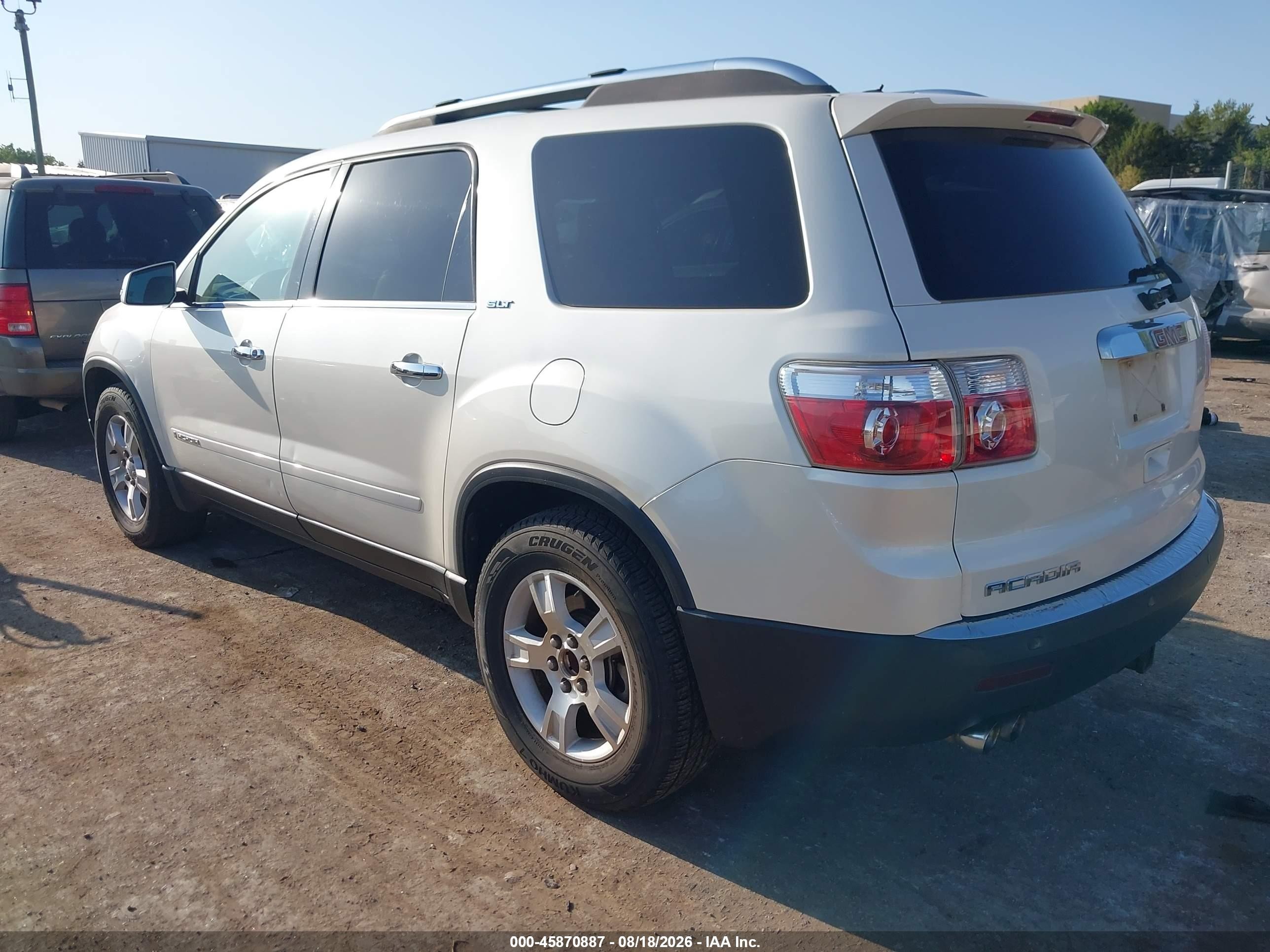 2008 Gmc Acadia Slt-1 White vin: 1GKER23728J302867