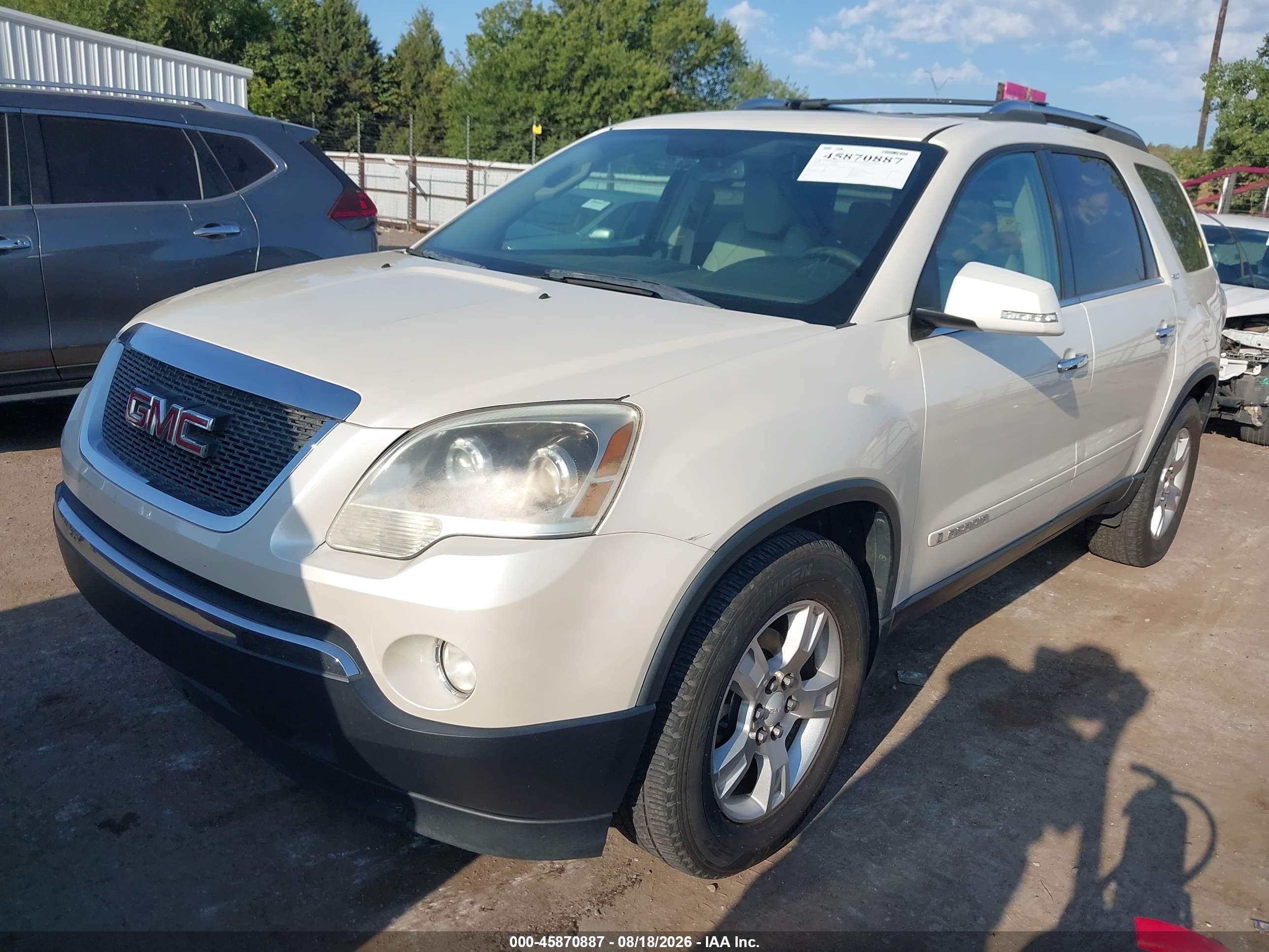 2008 Gmc Acadia Slt-1 White vin: 1GKER23728J302867