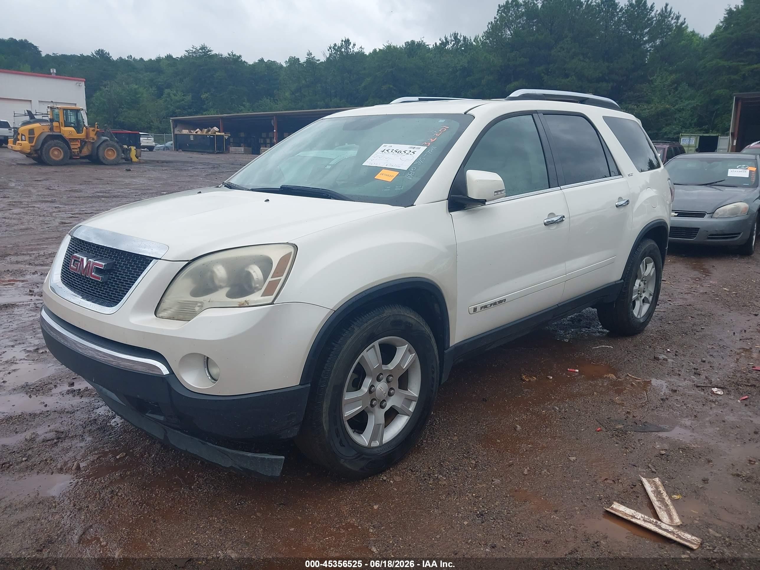 2008 Gmc Acadia Slt-1 White vin: 1GKER23738J232201