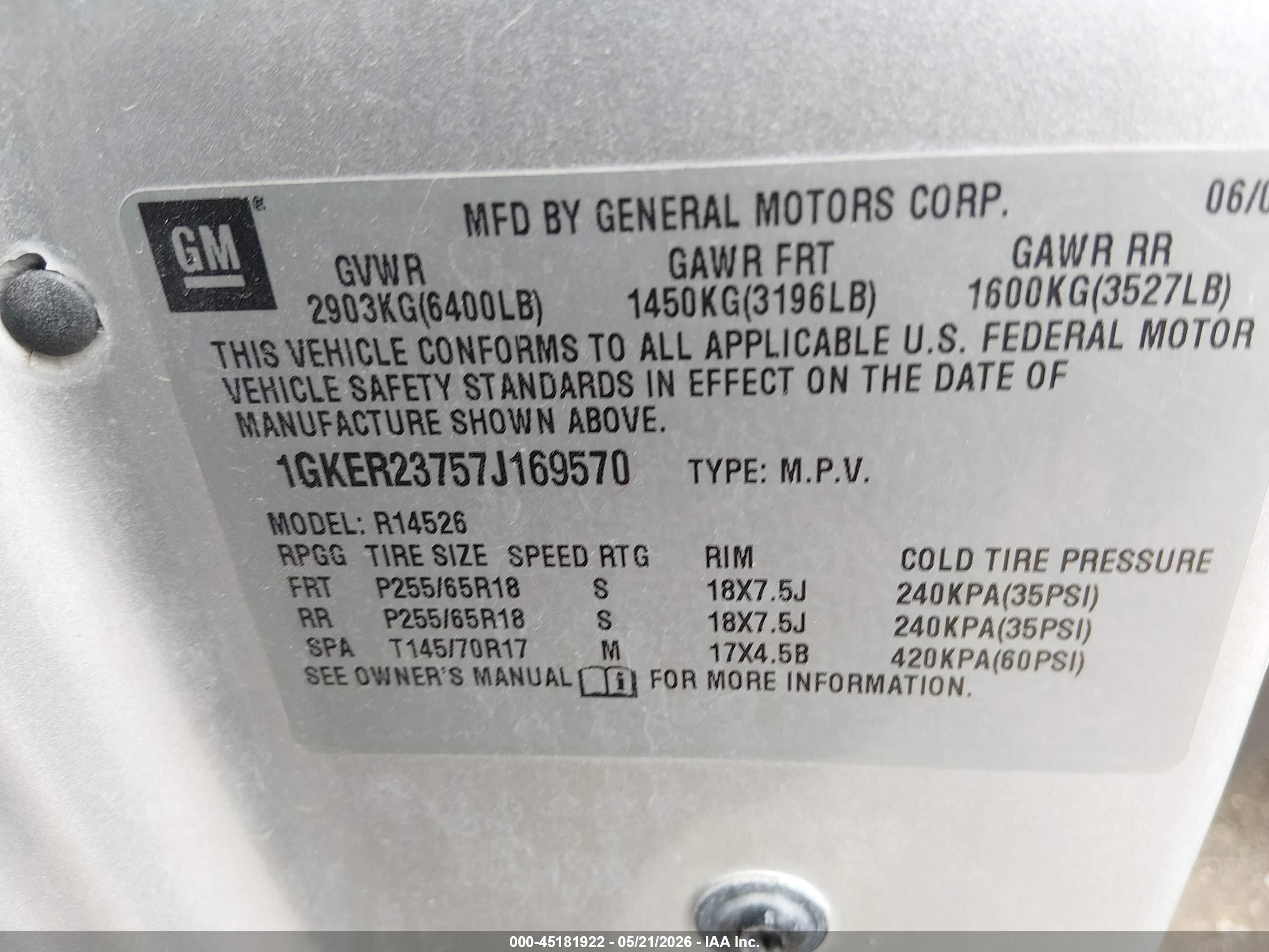2007 Gmc Acadia Slt-1 Серый vin: 1GKER23757J169570