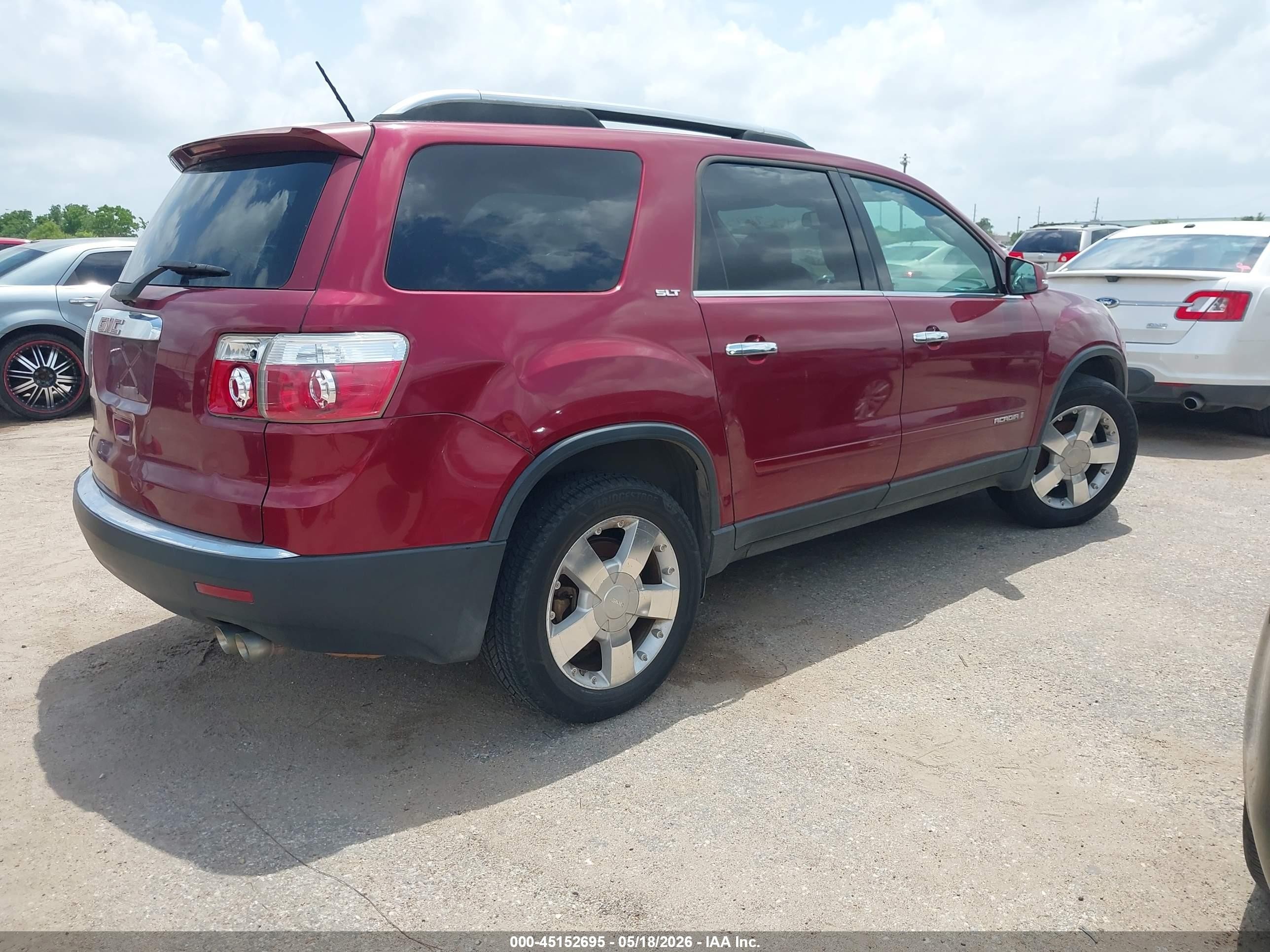 2007 Gmc Acadia Slt-1 Red vin: 1GKER23767J155404