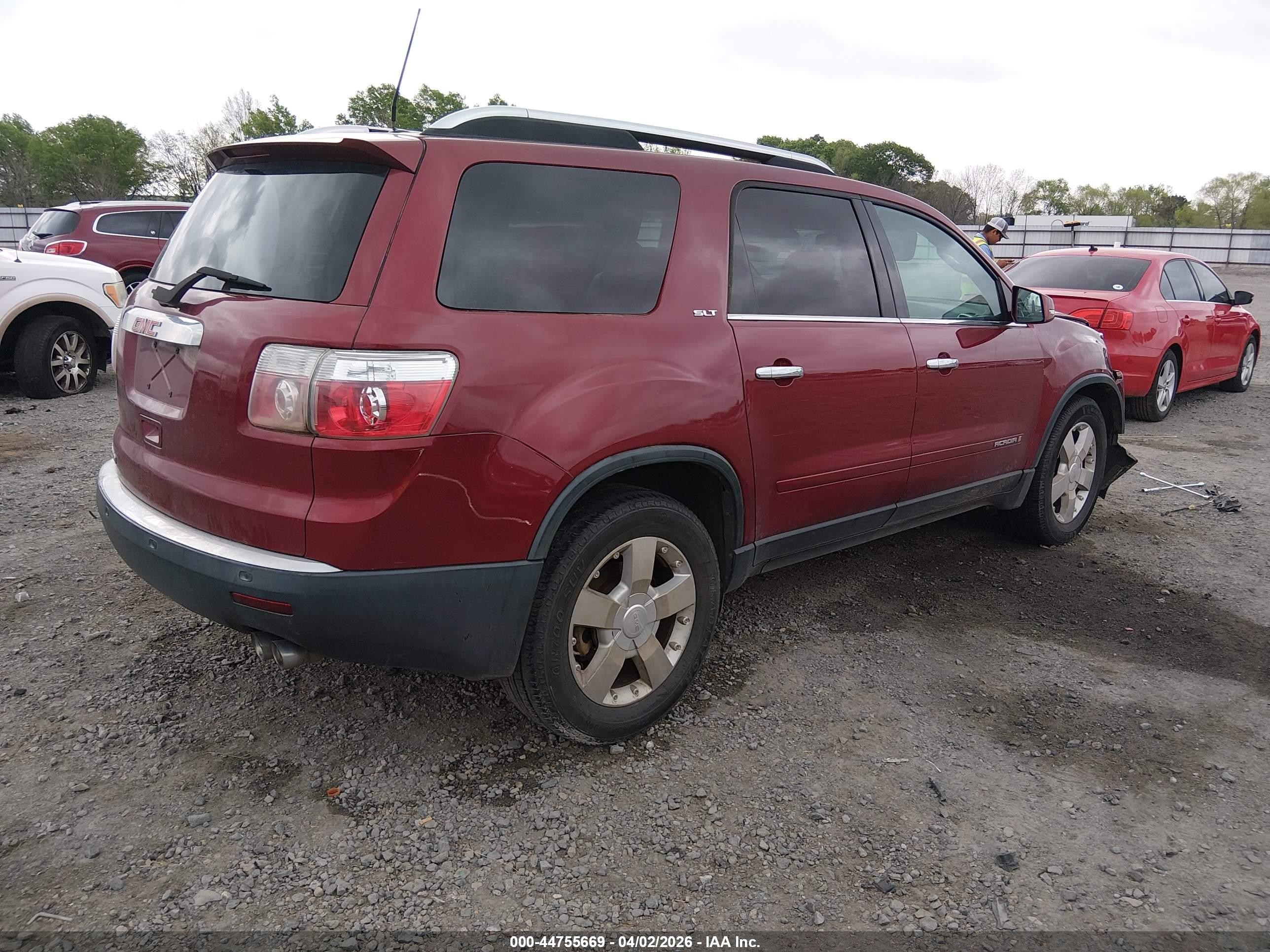 2008 Gmc Acadia Slt-1 Maroon vin: 1GKER23768J225582