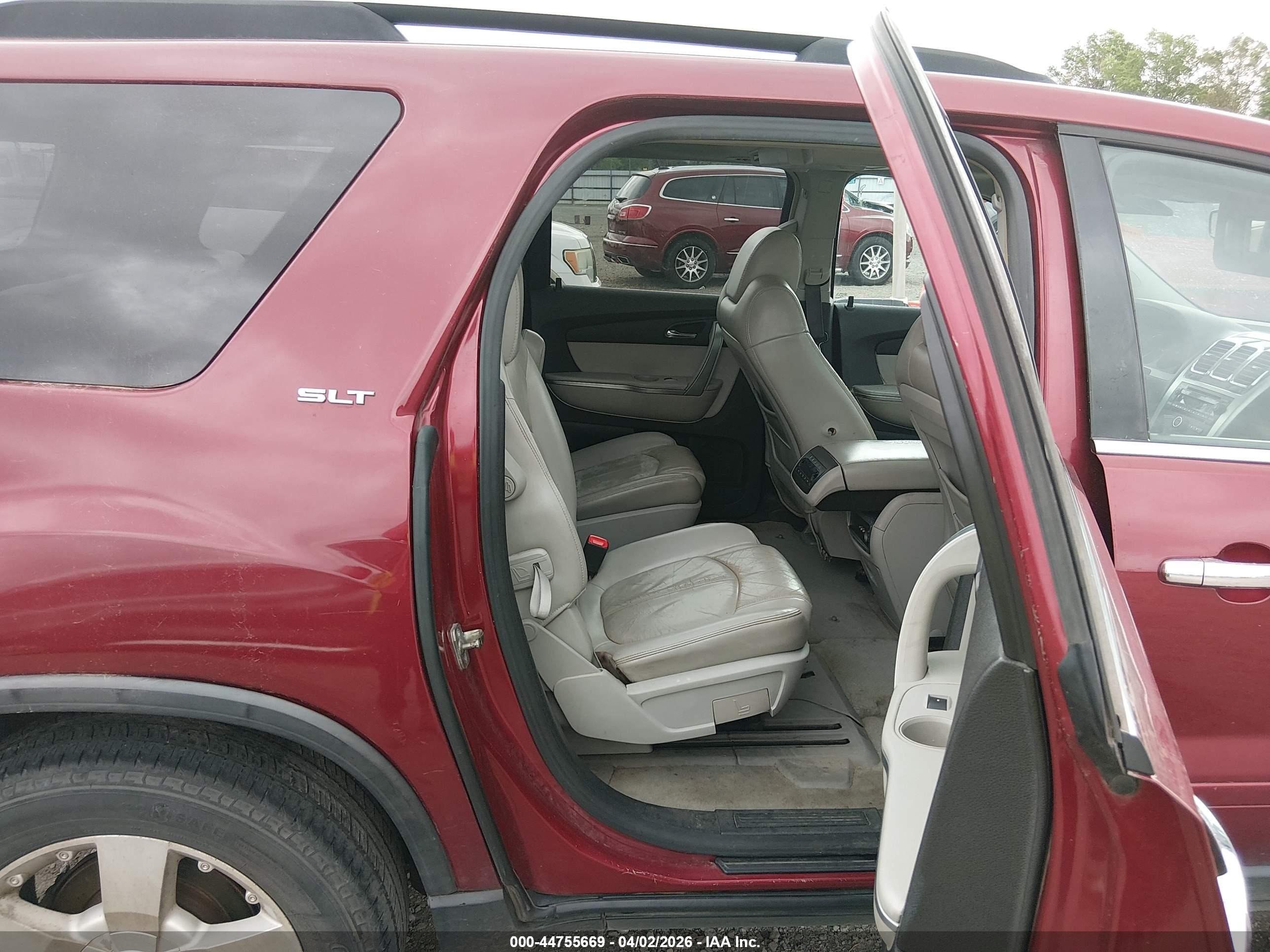 2008 Gmc Acadia Slt-1 Maroon vin: 1GKER23768J225582