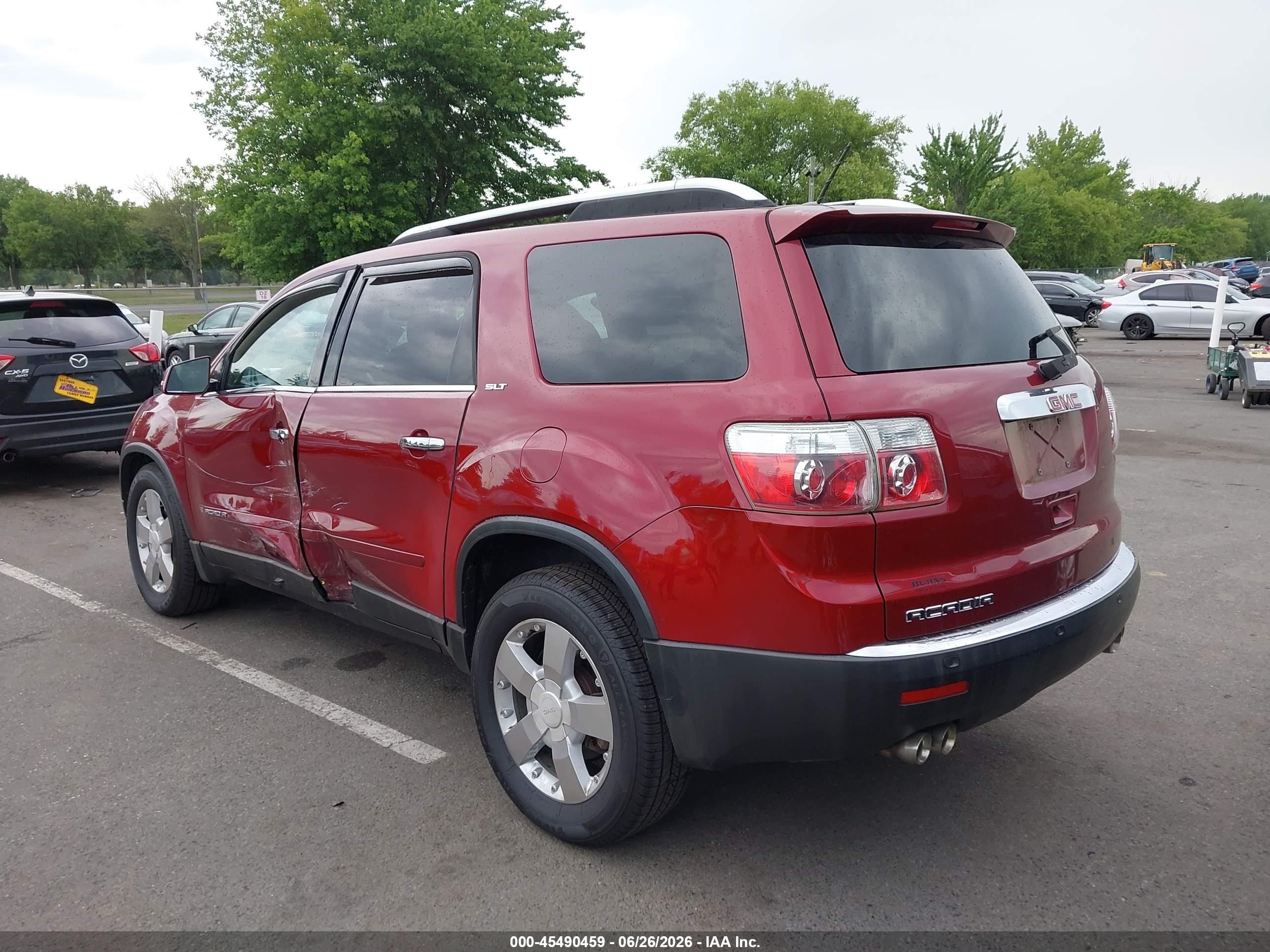 2007 Gmc Acadia Slt Red vin: 1GKER23777J171529