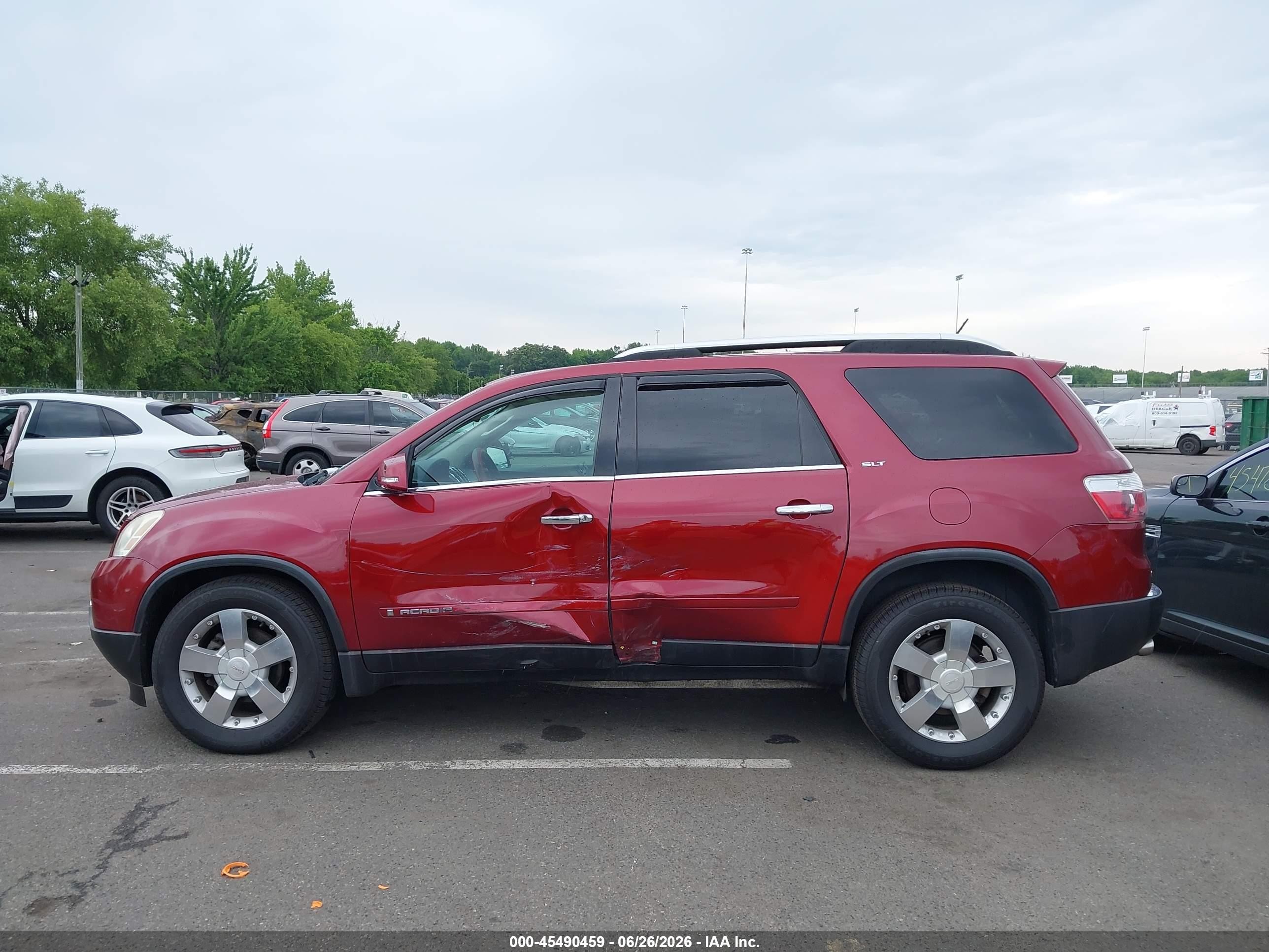 2007 Gmc Acadia Slt Red vin: 1GKER23777J171529