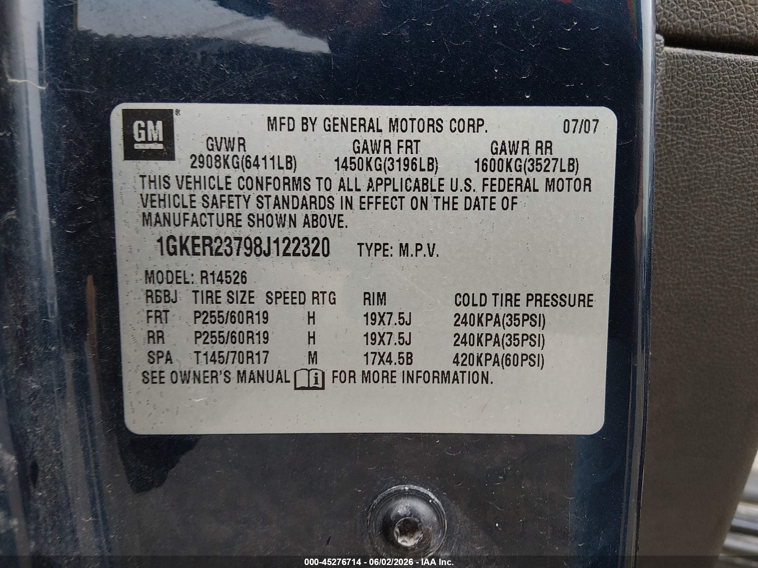 2008 Gmc Acadia Slt-1 Синий vin: 1GKER23798J122320