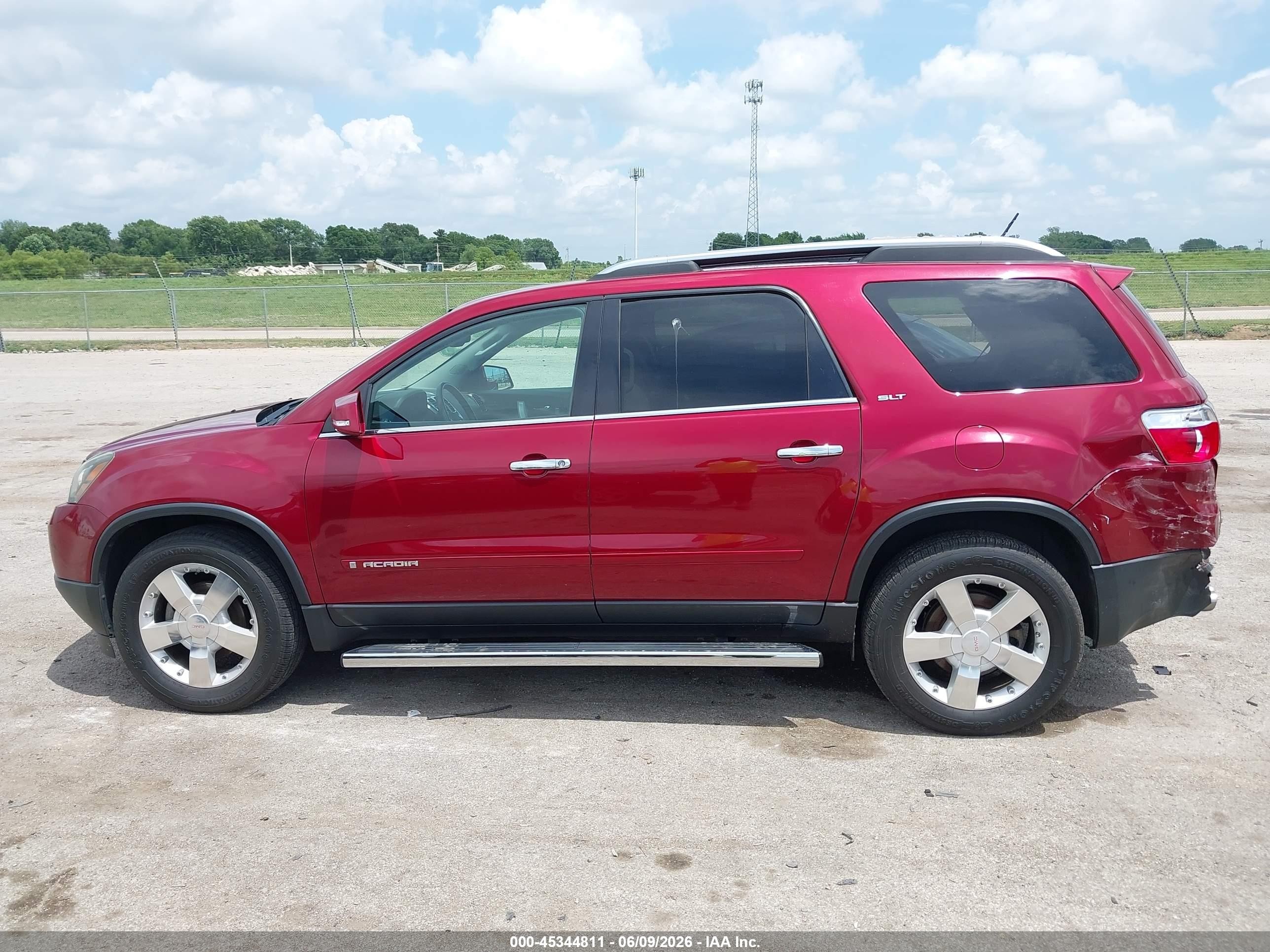 2008 Gmc Acadia Slt-1 Red vin: 1GKER23798J151767