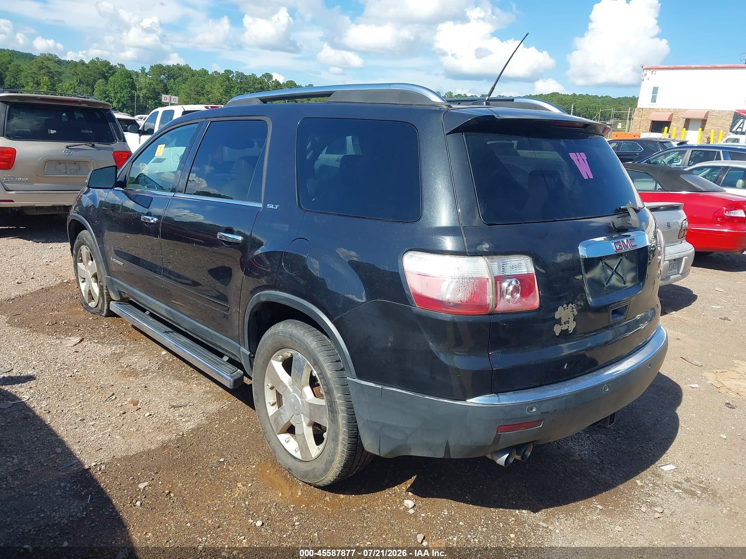 2008 Gmc Acadia Slt-1 Black vin: 1GKER23798J253411