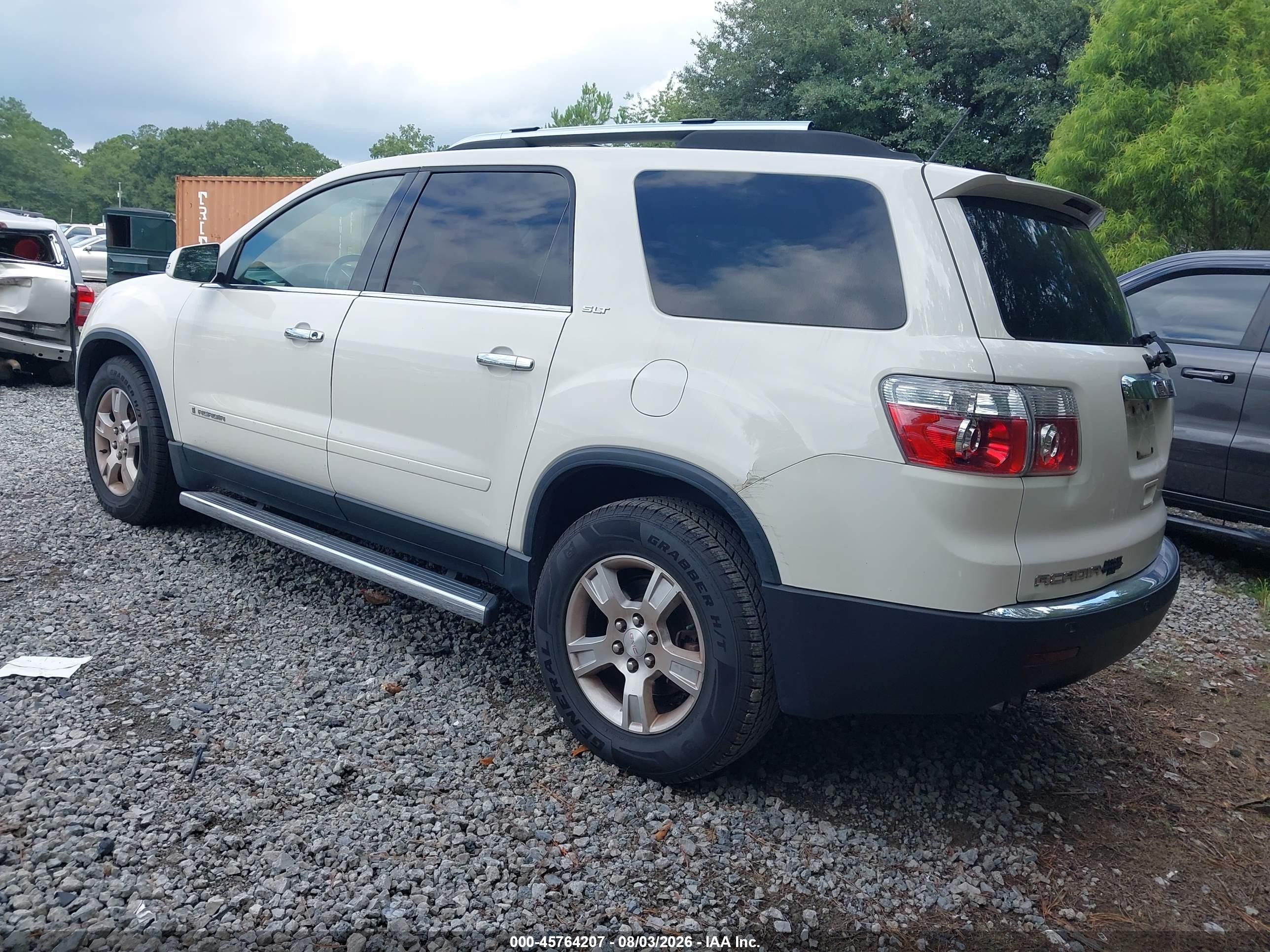 2008 Gmc Acadia Slt-1 White vin: 1GKER23798J293858