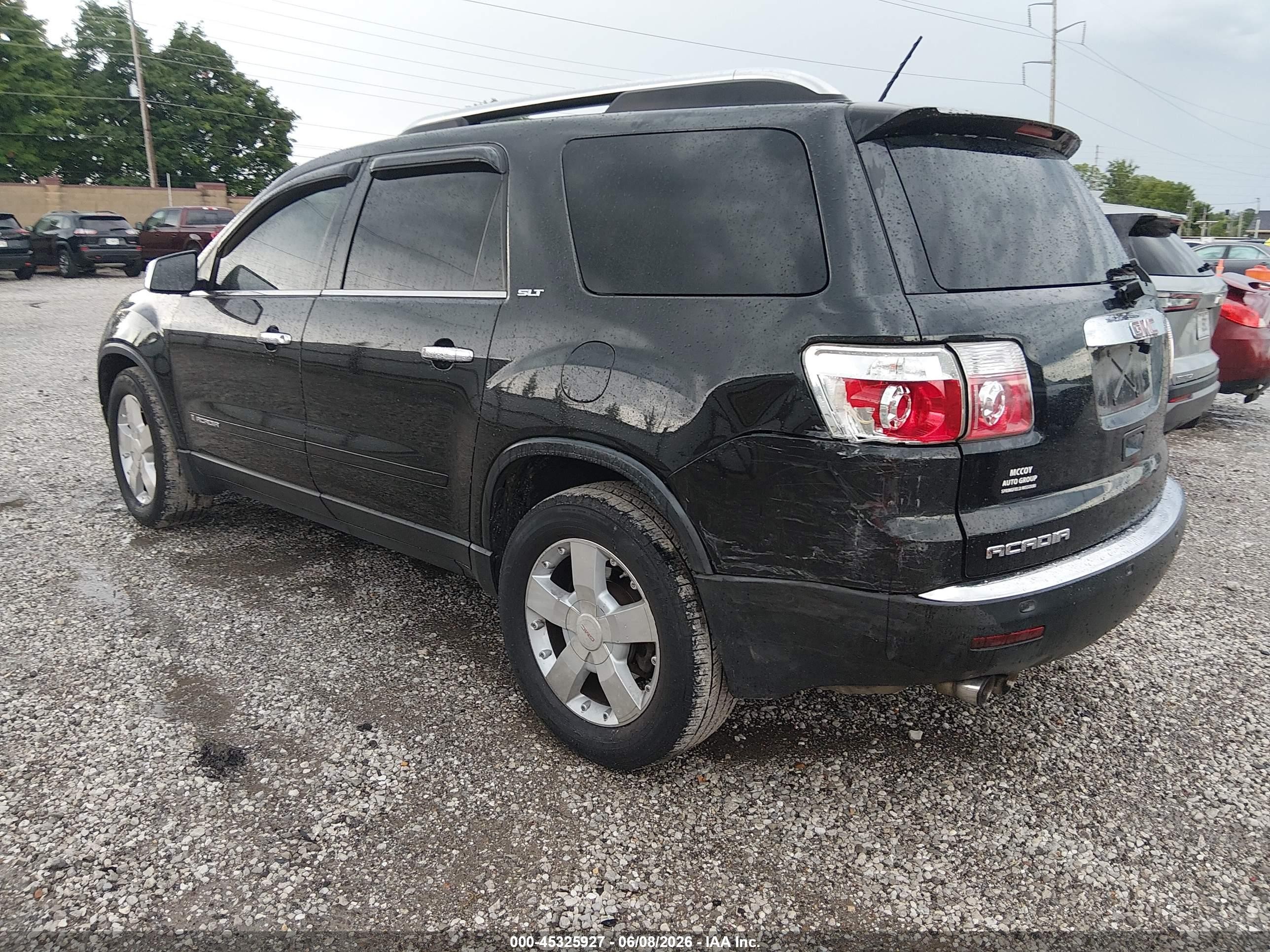 2008 Gmc Acadia Slt-1 Black vin: 1GKER23798J305703