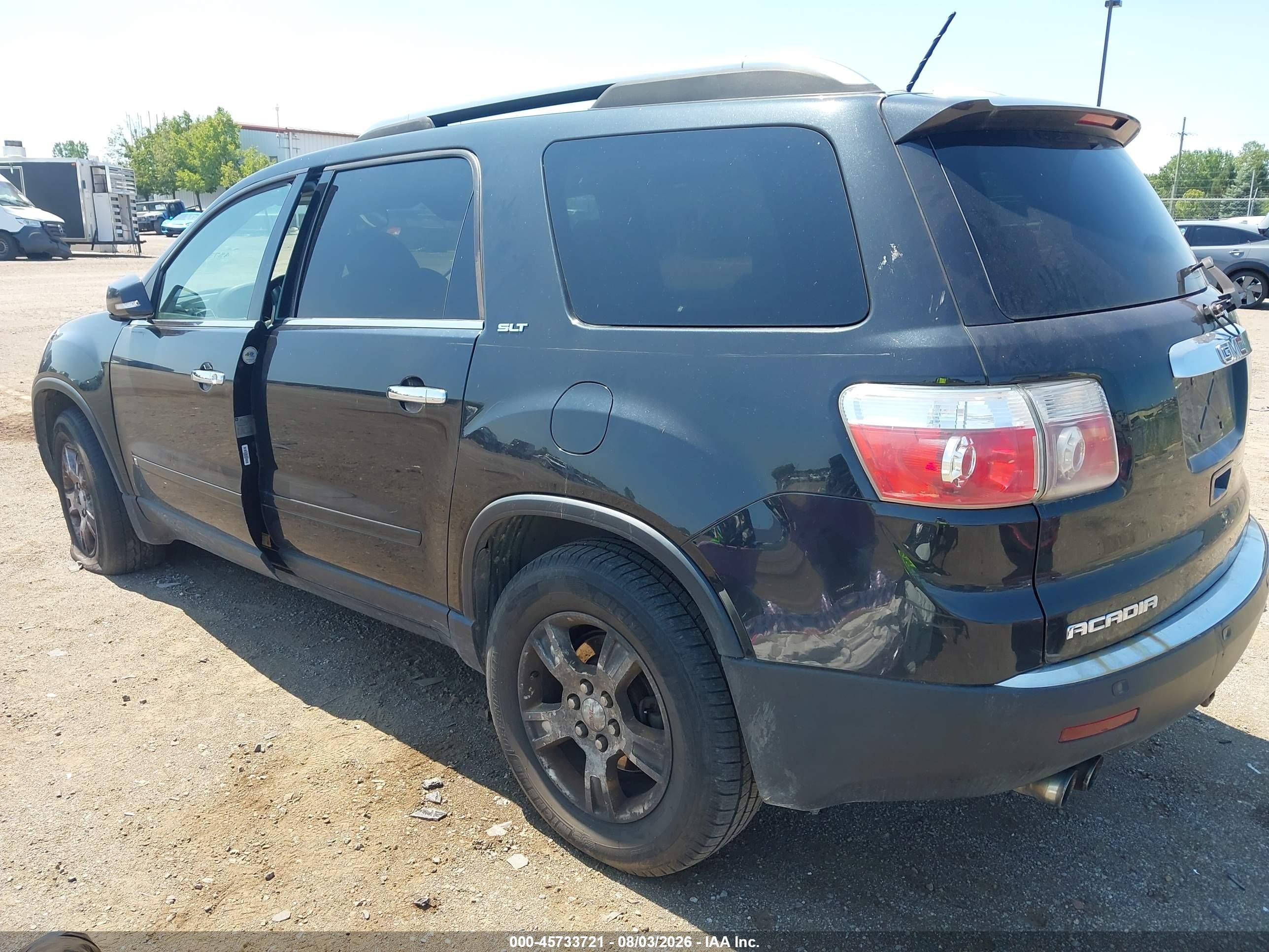 2009 Gmc Acadia Slt1 Black vin: 1GKER23D09J211474