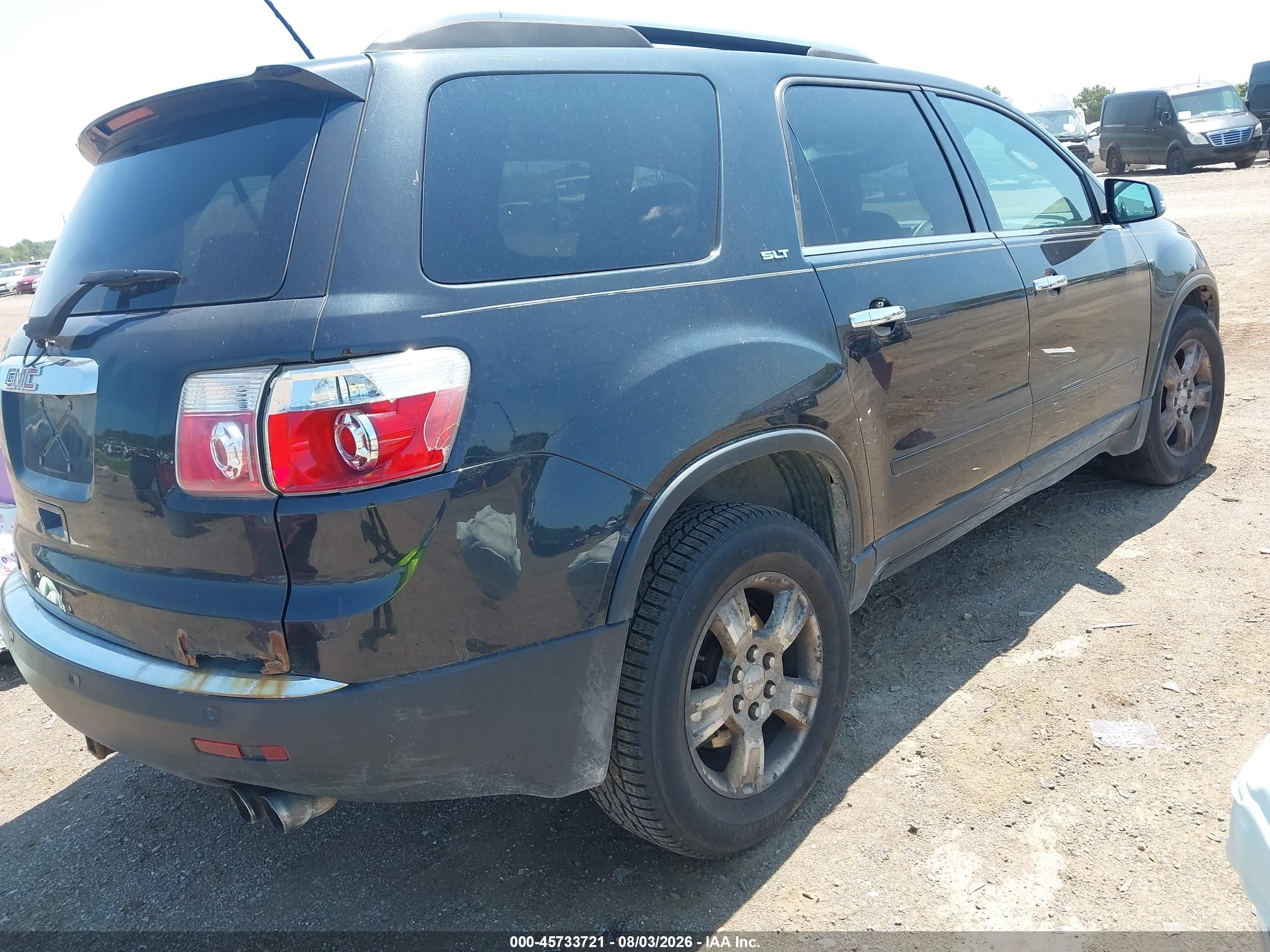 2009 Gmc Acadia Slt1 Black vin: 1GKER23D09J211474