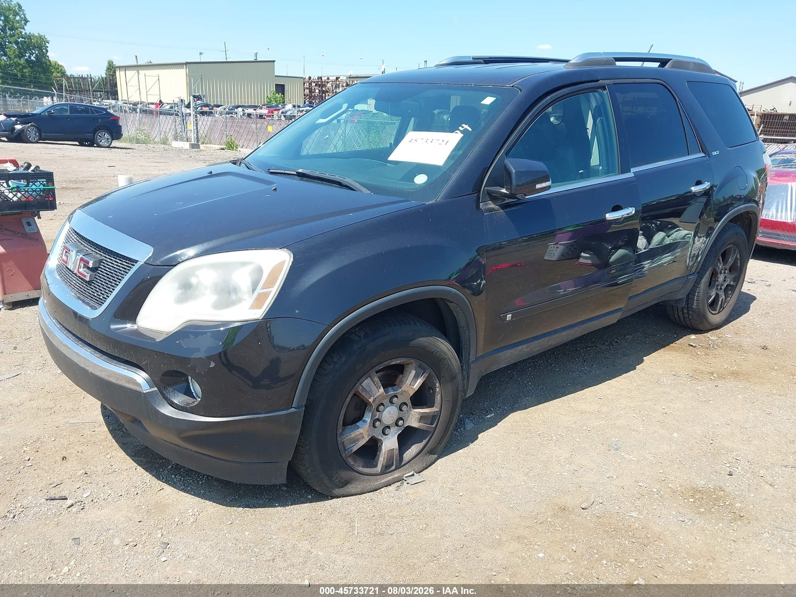2009 Gmc Acadia Slt1 Black vin: 1GKER23D09J211474
