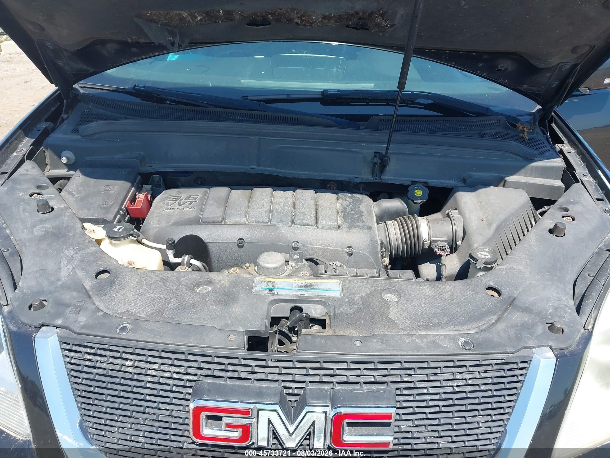 2009 Gmc Acadia Slt1 Black vin: 1GKER23D09J211474