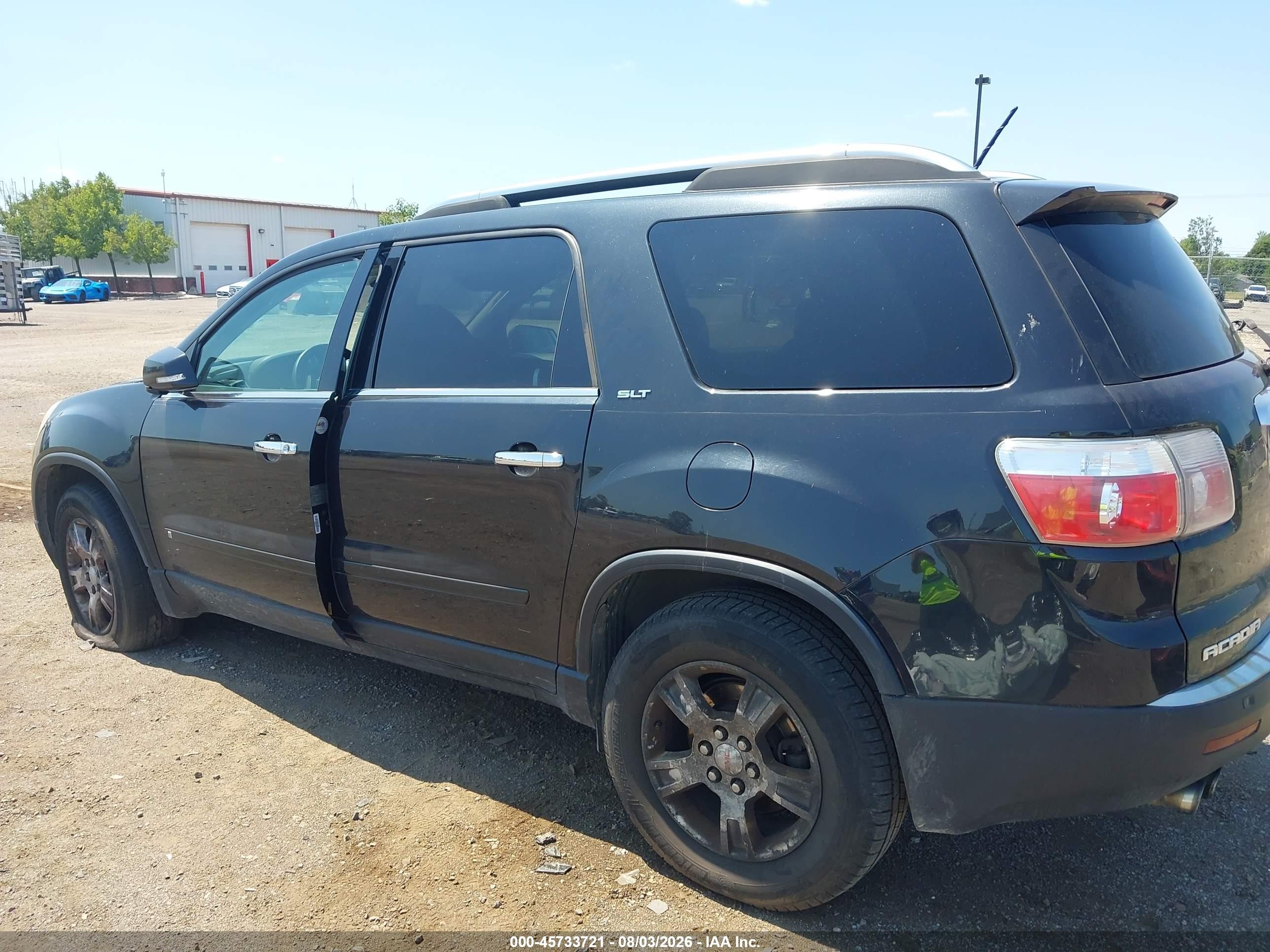 2009 Gmc Acadia Slt1 Black vin: 1GKER23D09J211474
