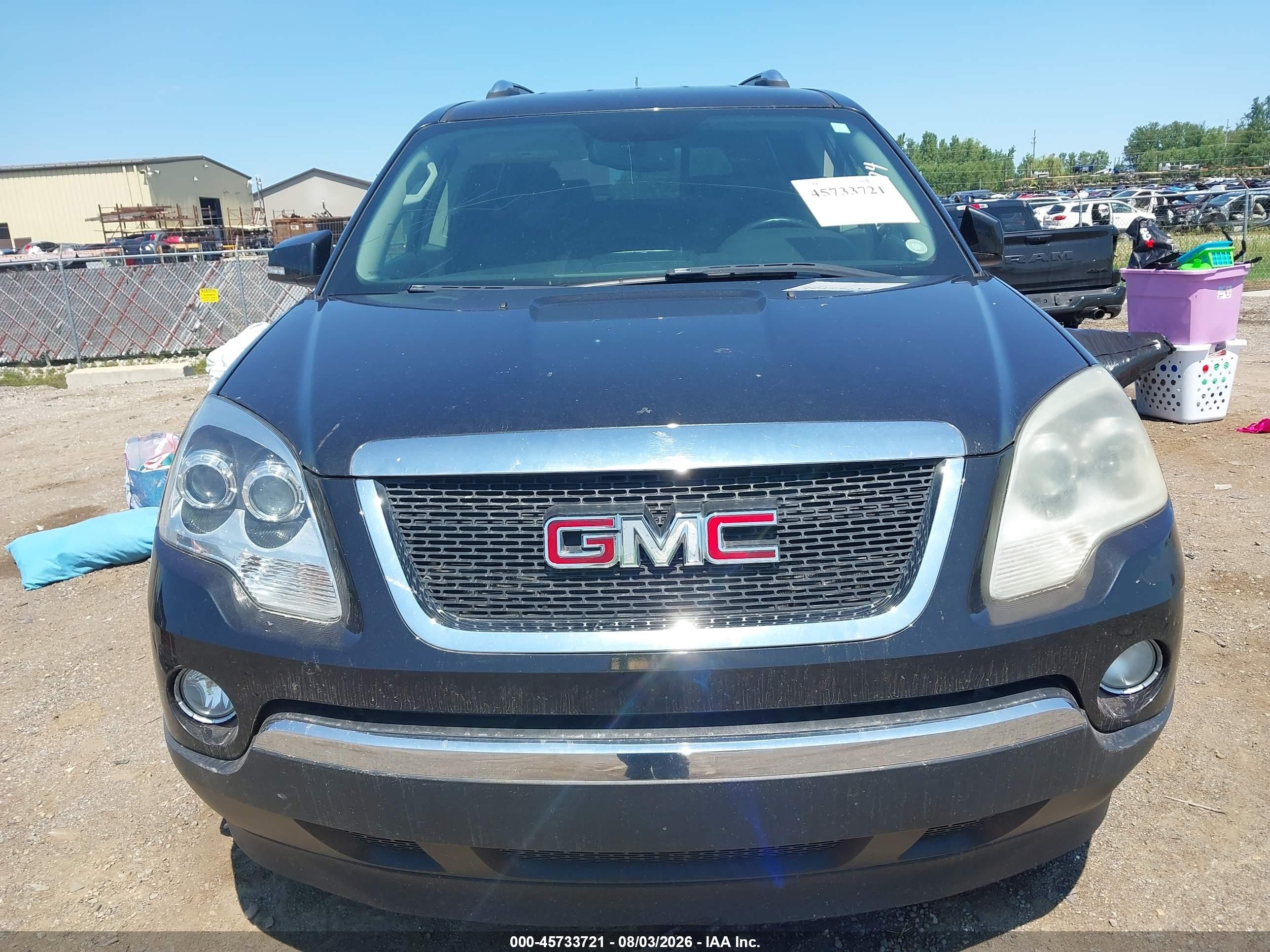 2009 Gmc Acadia Slt1 Black vin: 1GKER23D09J211474