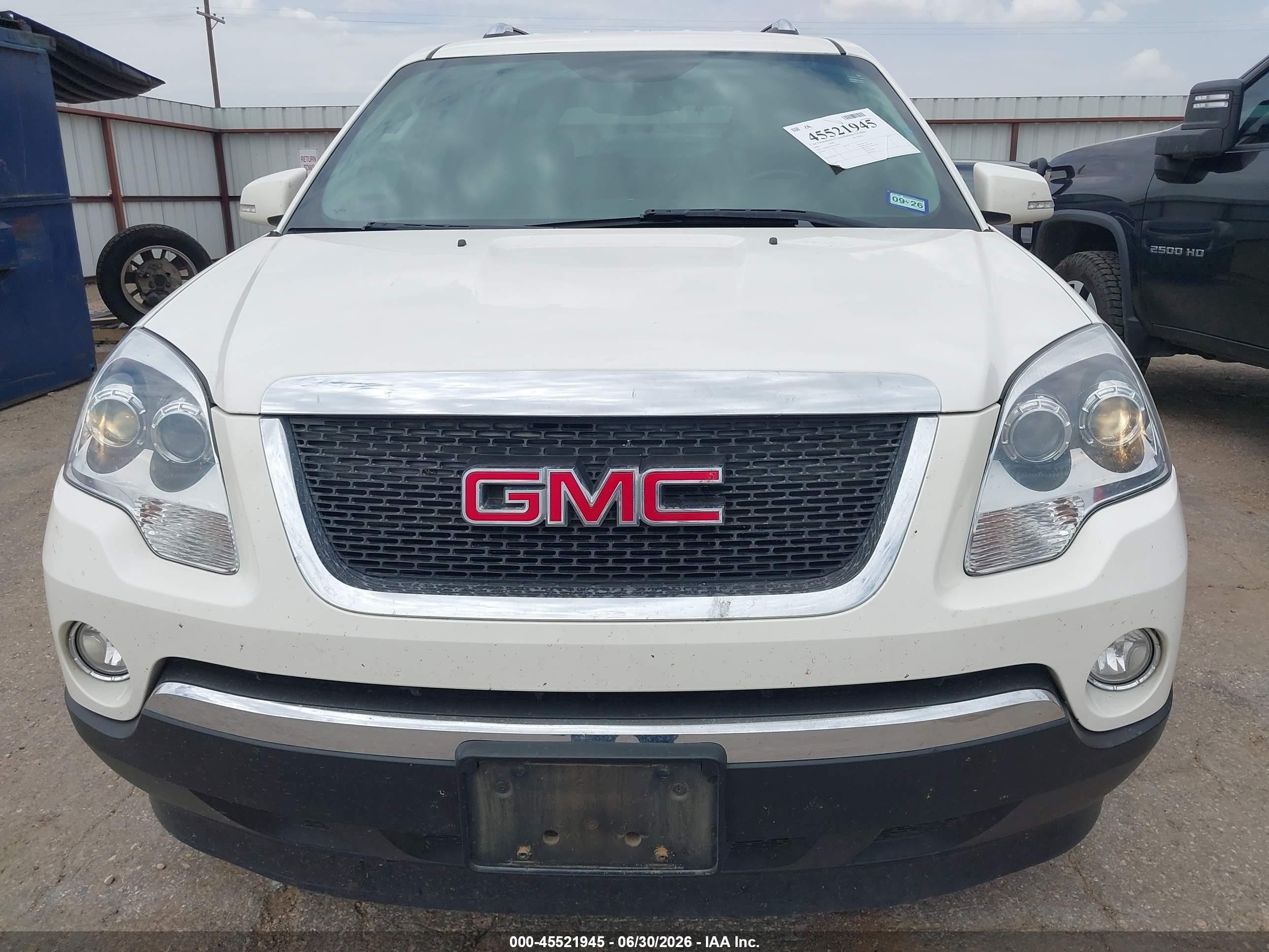2009 Gmc Acadia Slt1 White vin: 1GKER23D39J134700