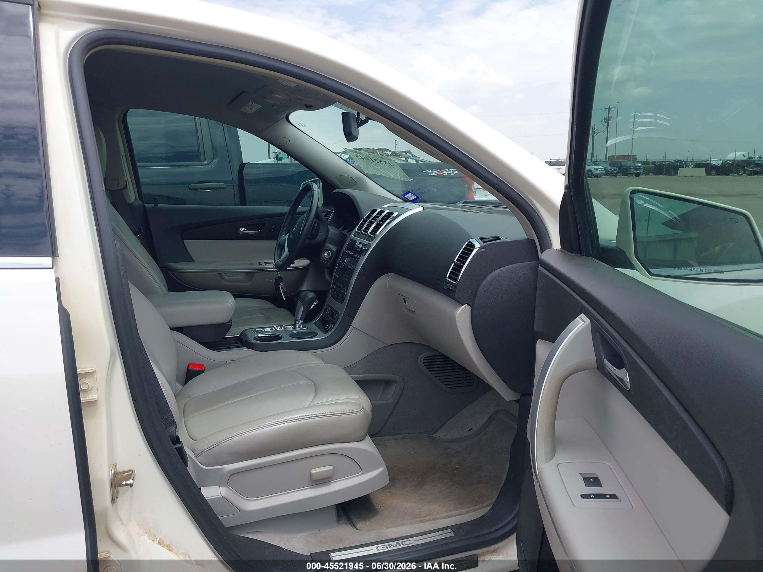 2009 Gmc Acadia Slt1 White vin: 1GKER23D39J134700