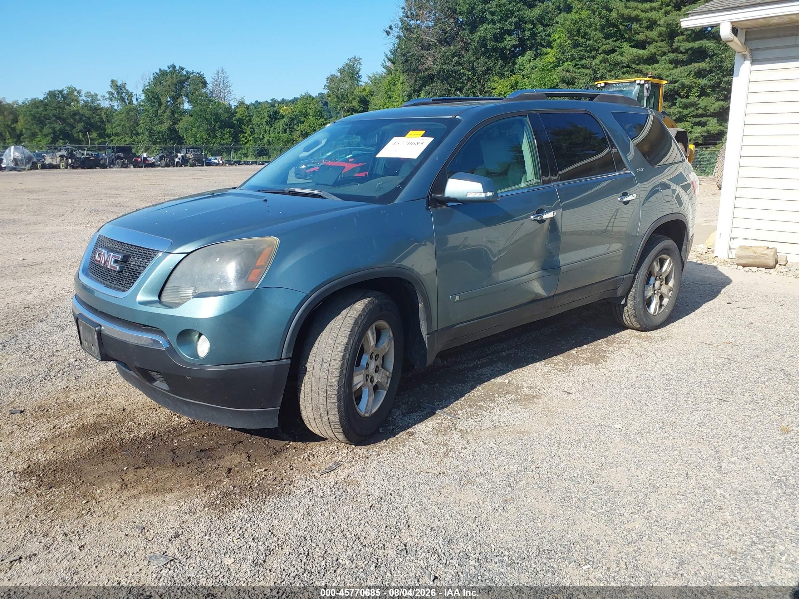 2009 Gmc Acadia Slt-1 Turquoise vin: 1GKER23D39J155353