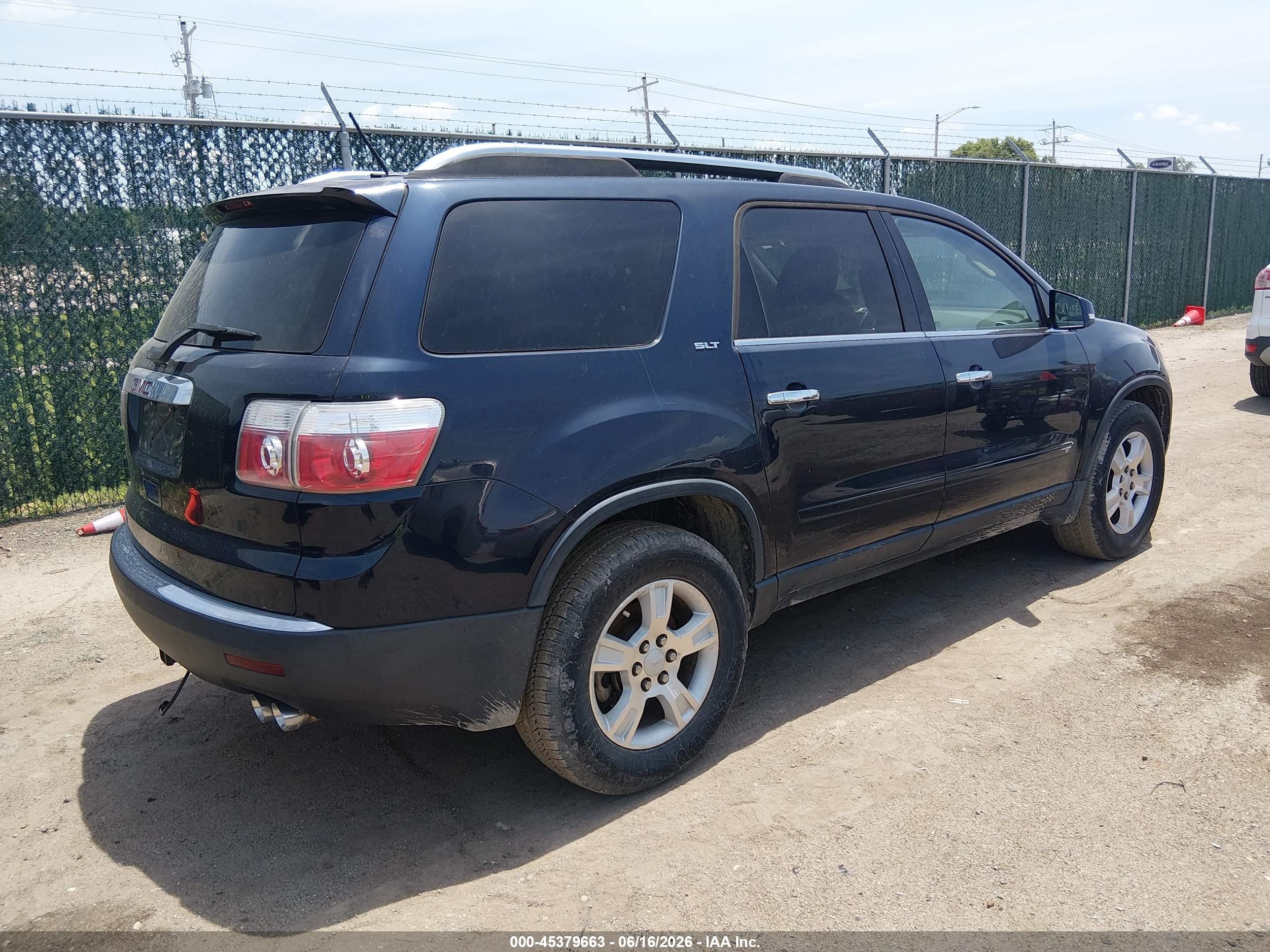 2009 Gmc Acadia Slt1 Blue vin: 1GKER23D49J141591