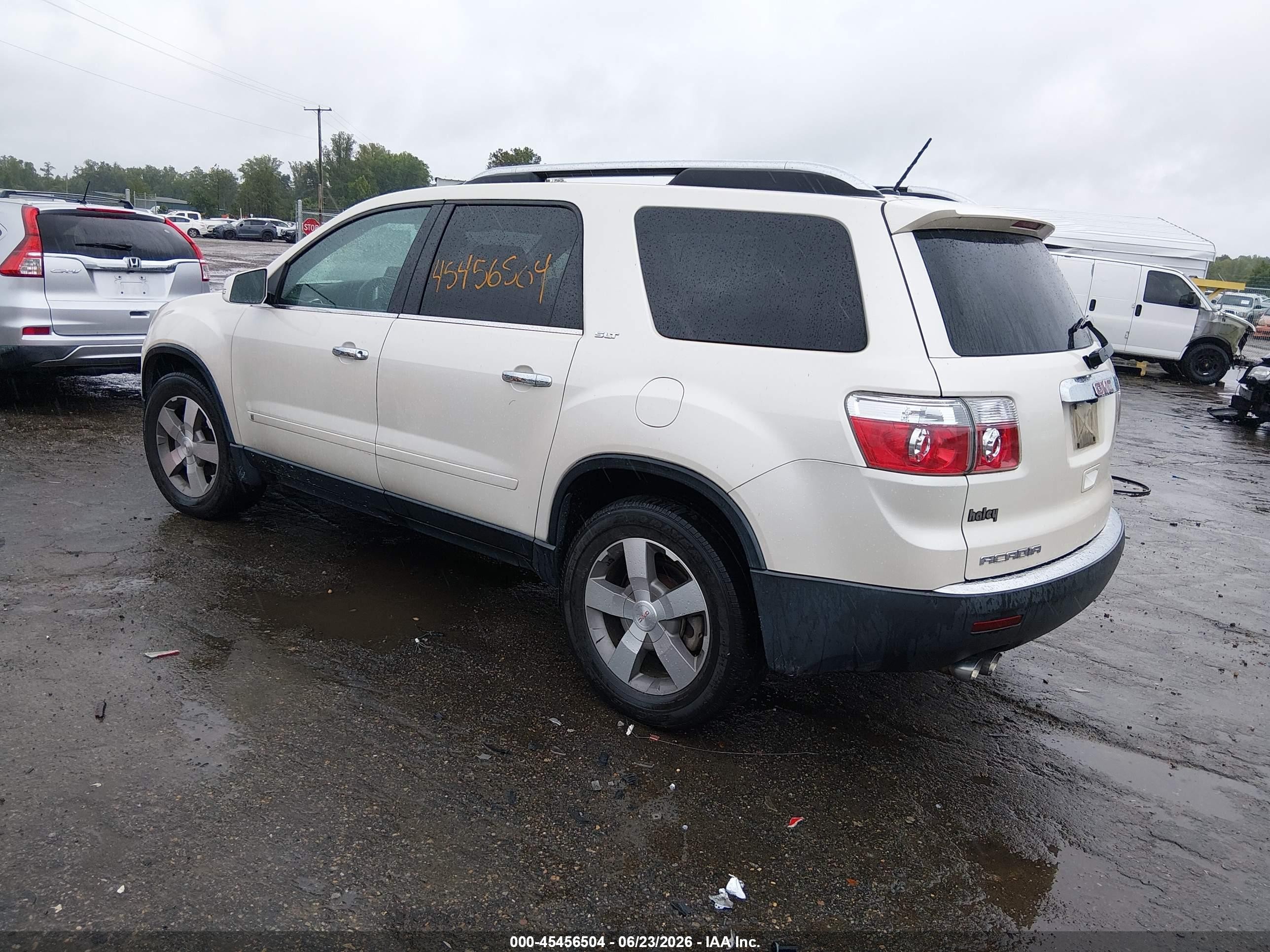 2009 Gmc Acadia Slt1 White vin: 1GKER23D59J165589