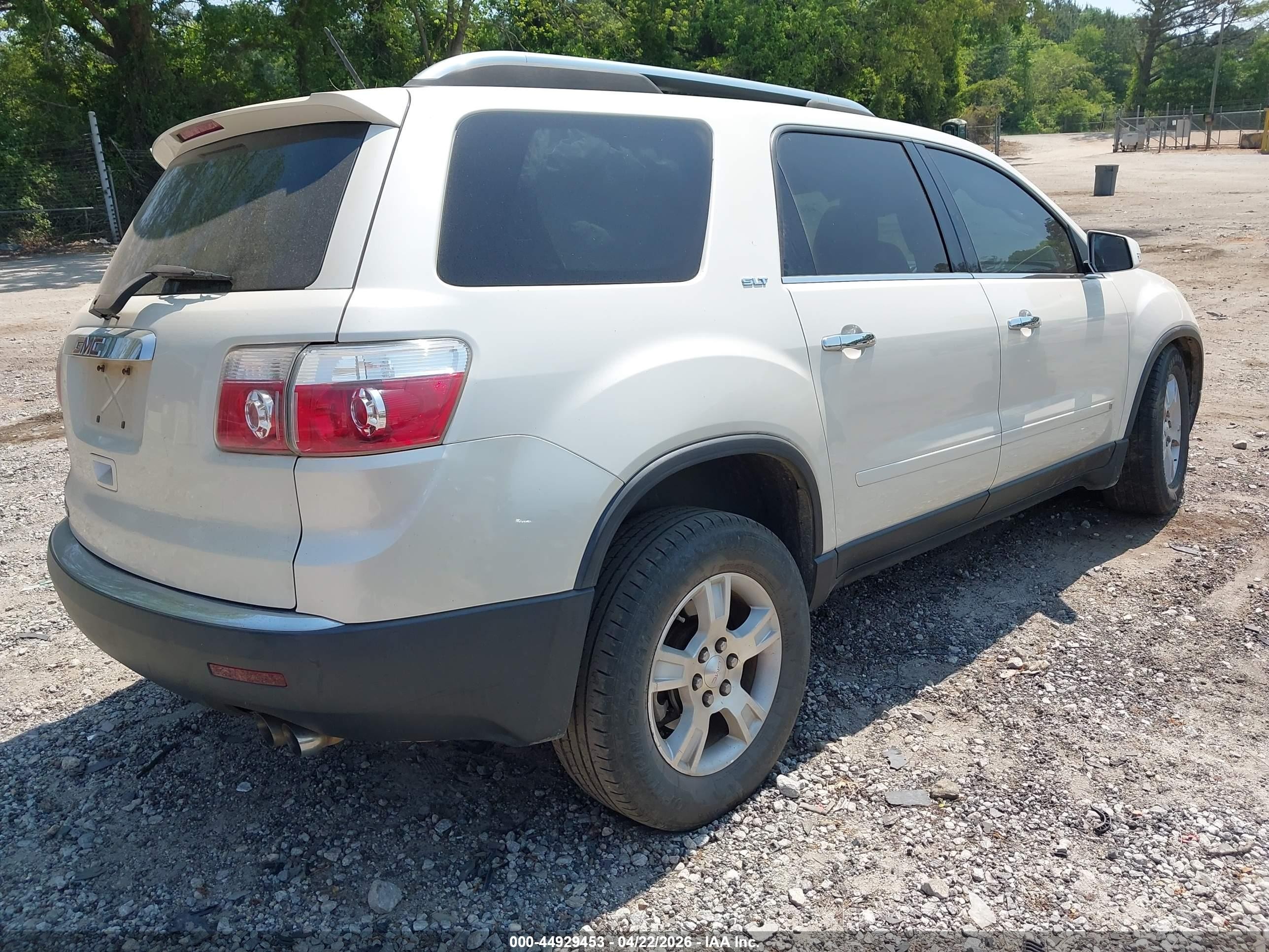 2009 Gmc Acadia Slt-1 White vin: 1GKER23D89J178563