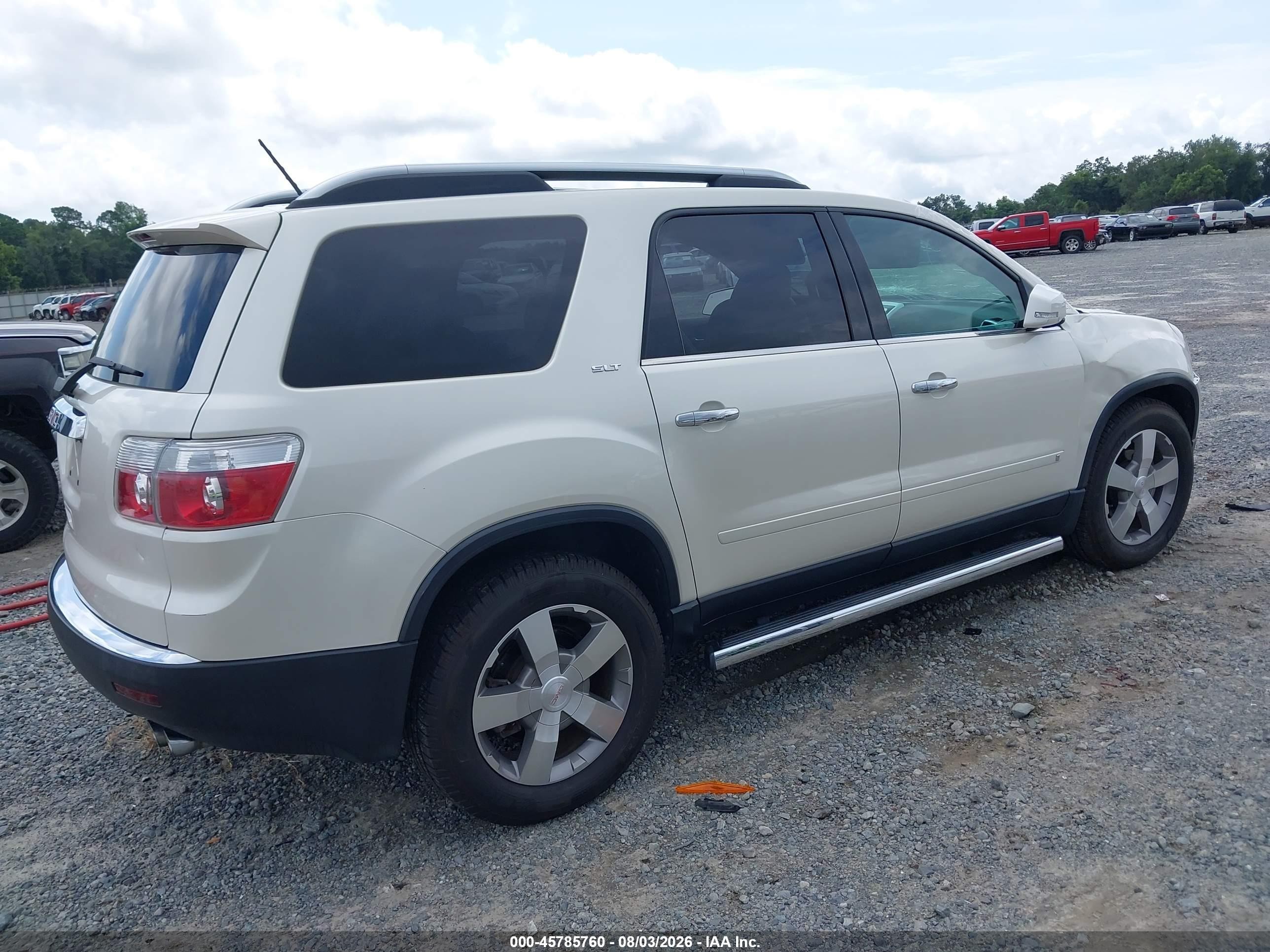 2009 Gmc Acadia Slt1 White vin: 1GKER23DX9J136377