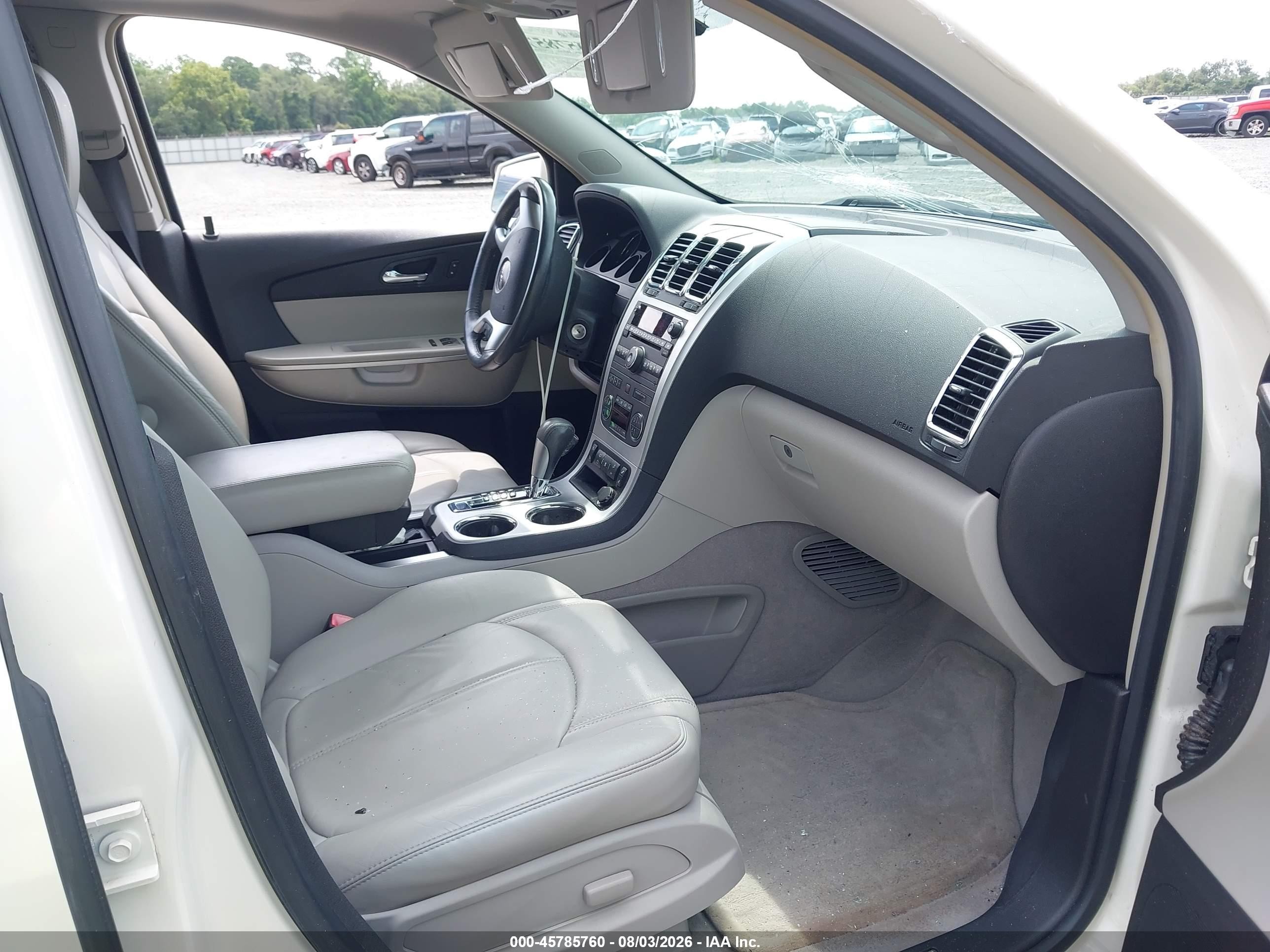 2009 Gmc Acadia Slt1 White vin: 1GKER23DX9J136377