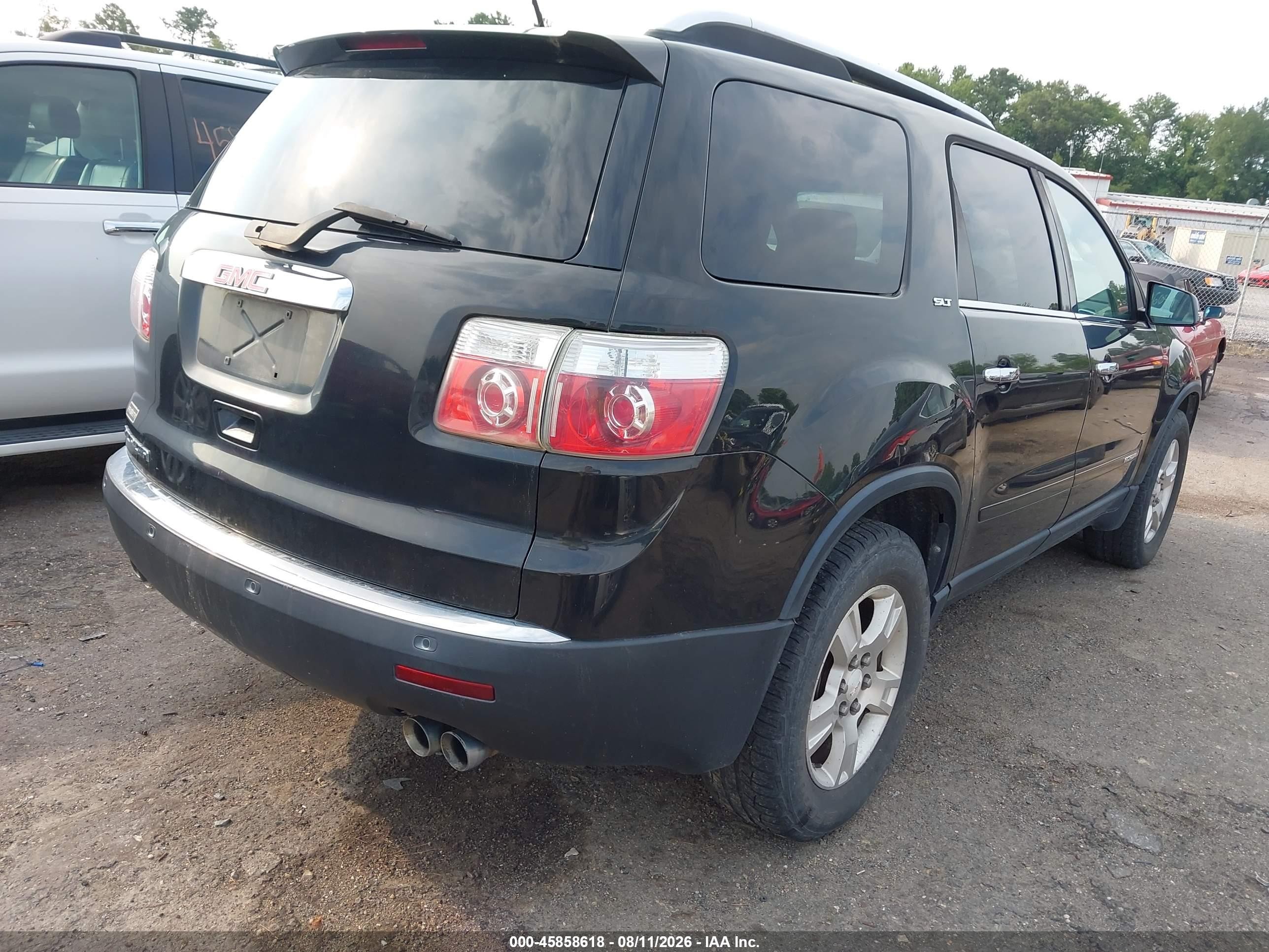 2008 Gmc Acadia Slt-2 Black vin: 1GKER33708J304770