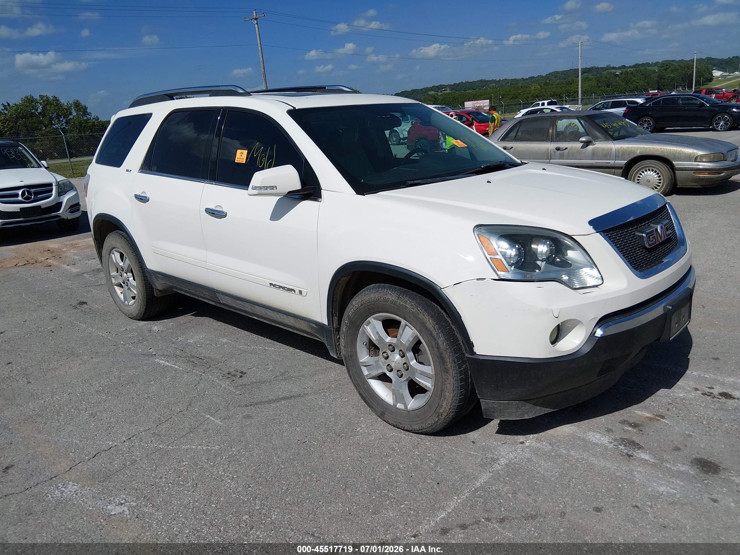 2007 Gmc Acadia Slt-1 White vin: 1GKER33727J120574