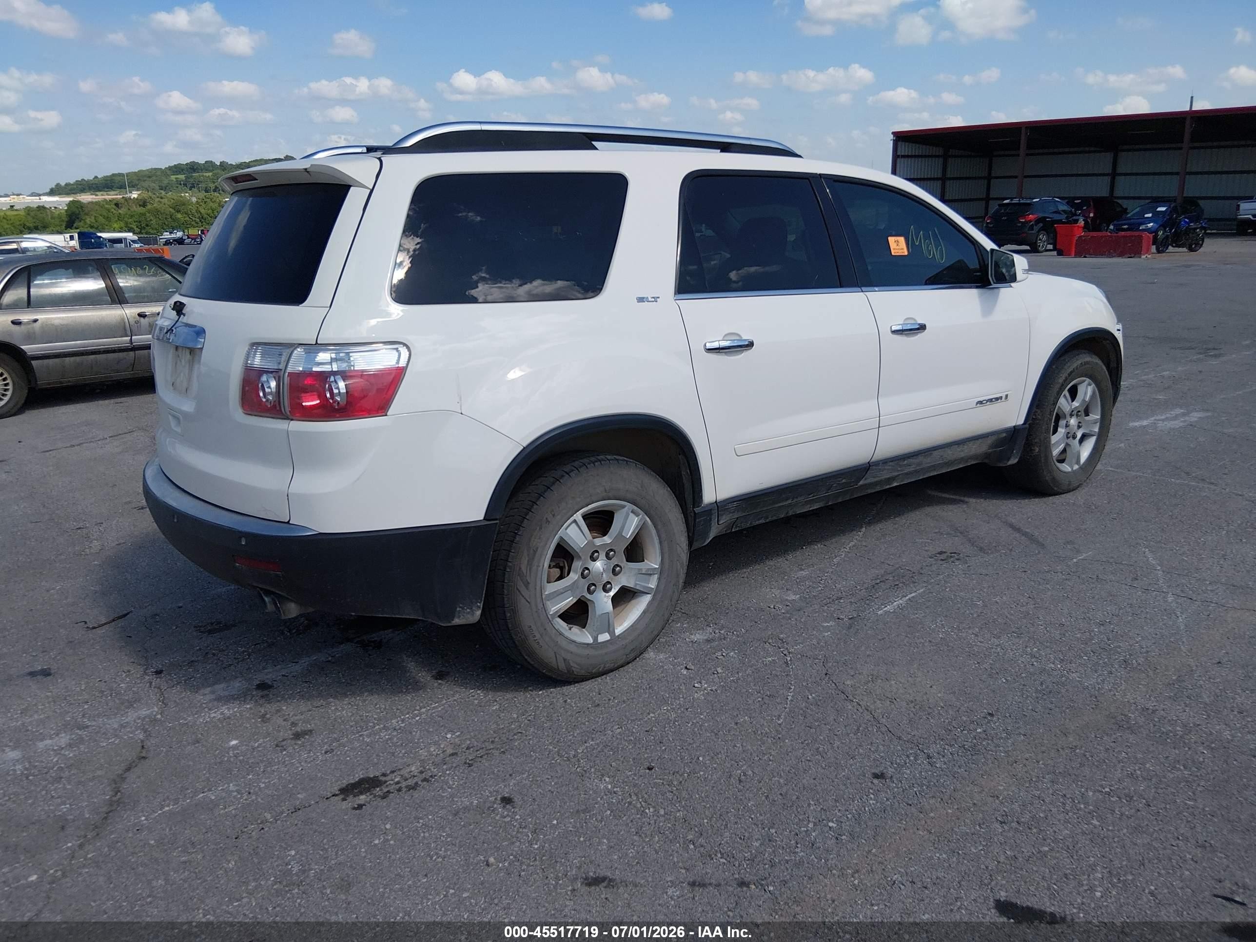 2007 Gmc Acadia Slt-1 White vin: 1GKER33727J120574