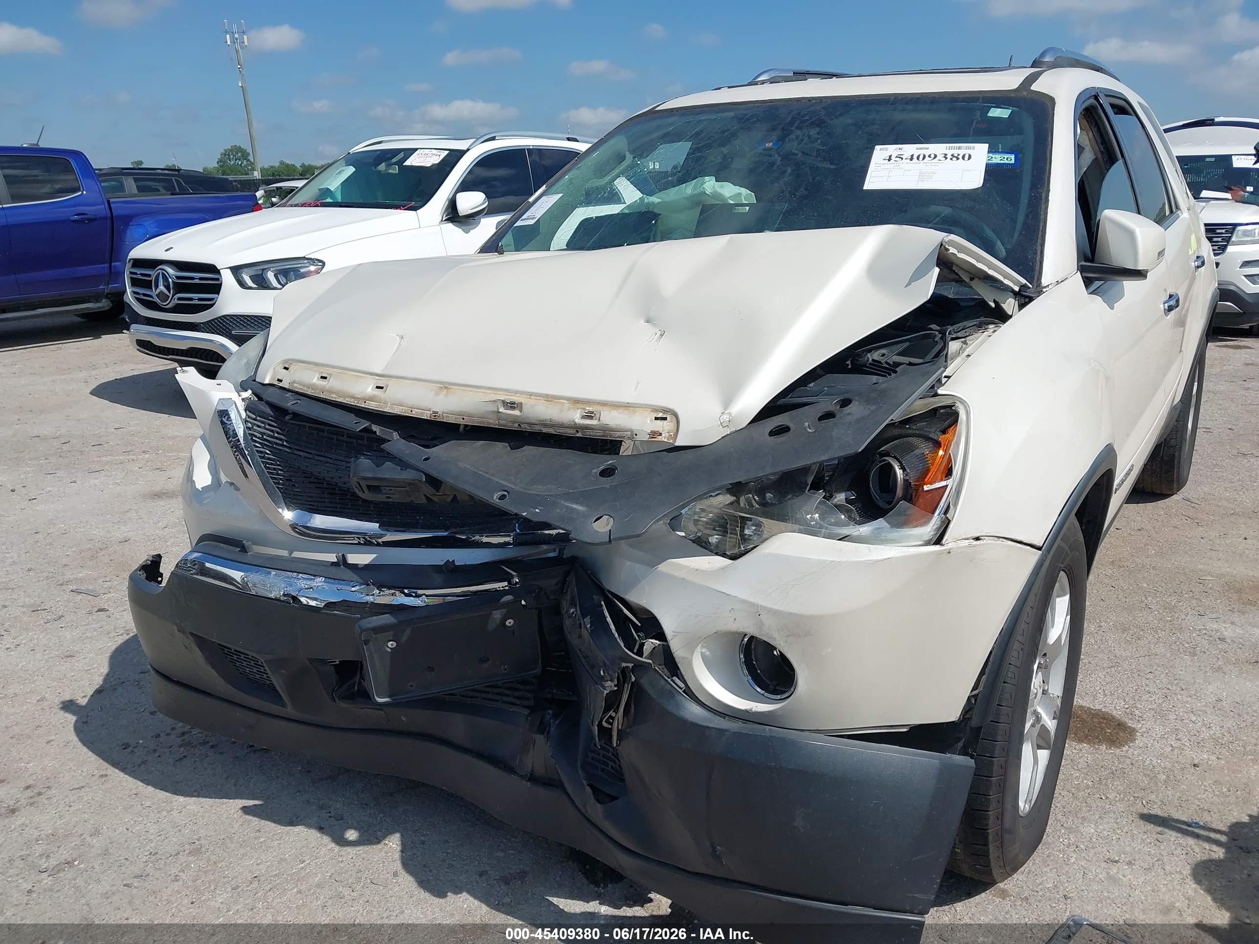 2008 Gmc Acadia Slt-2 White vin: 1GKER33738J130936