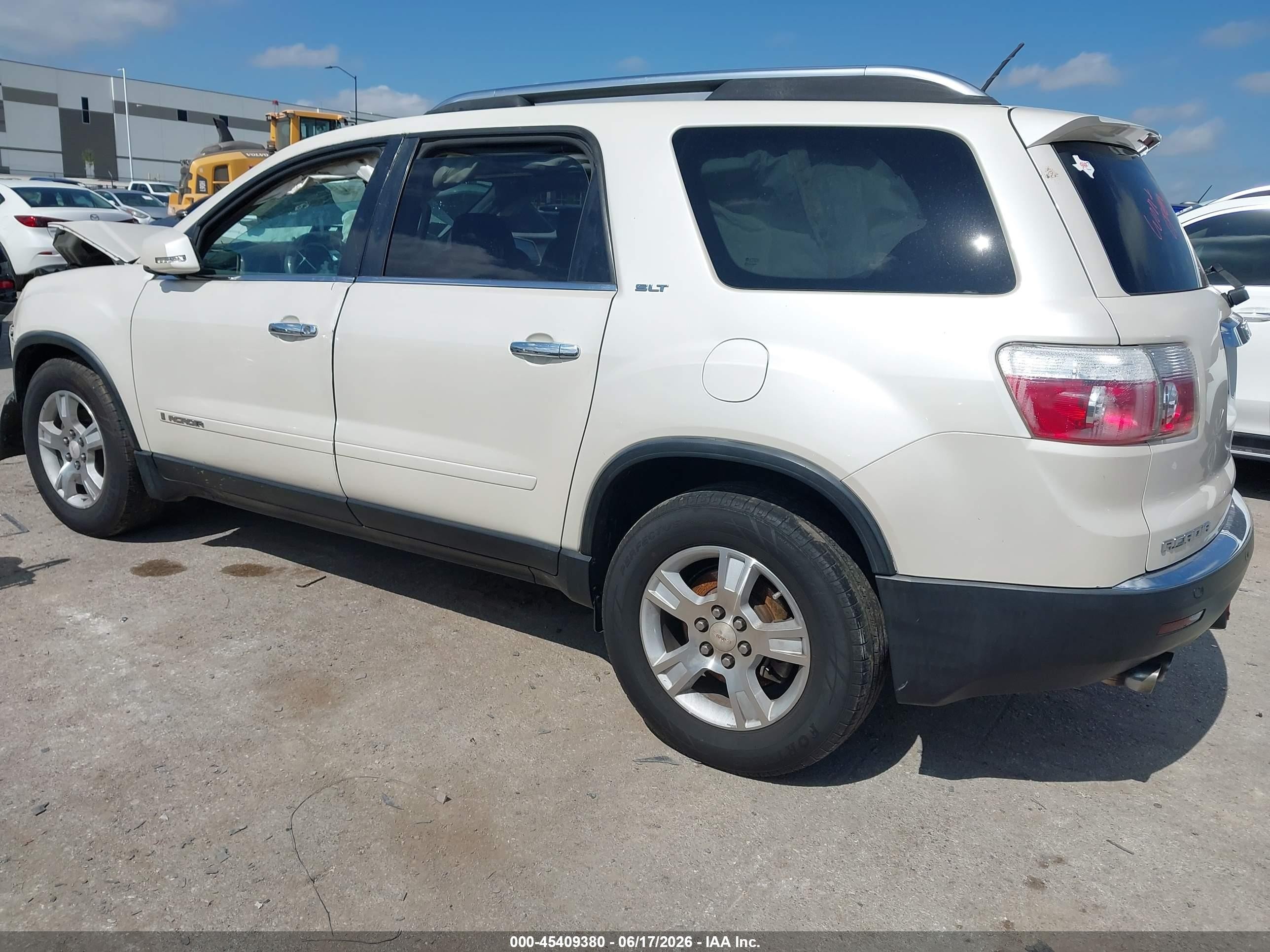 2008 Gmc Acadia Slt-2 White vin: 1GKER33738J130936