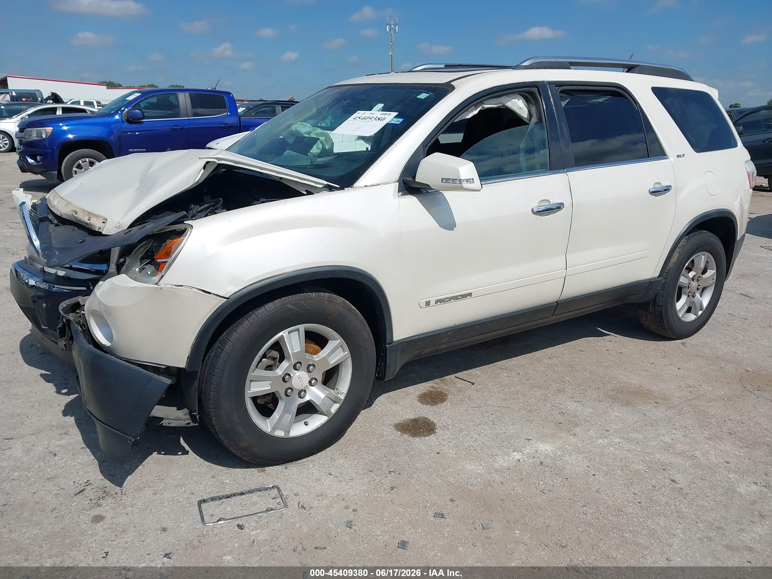 2008 Gmc Acadia Slt-2 White vin: 1GKER33738J130936