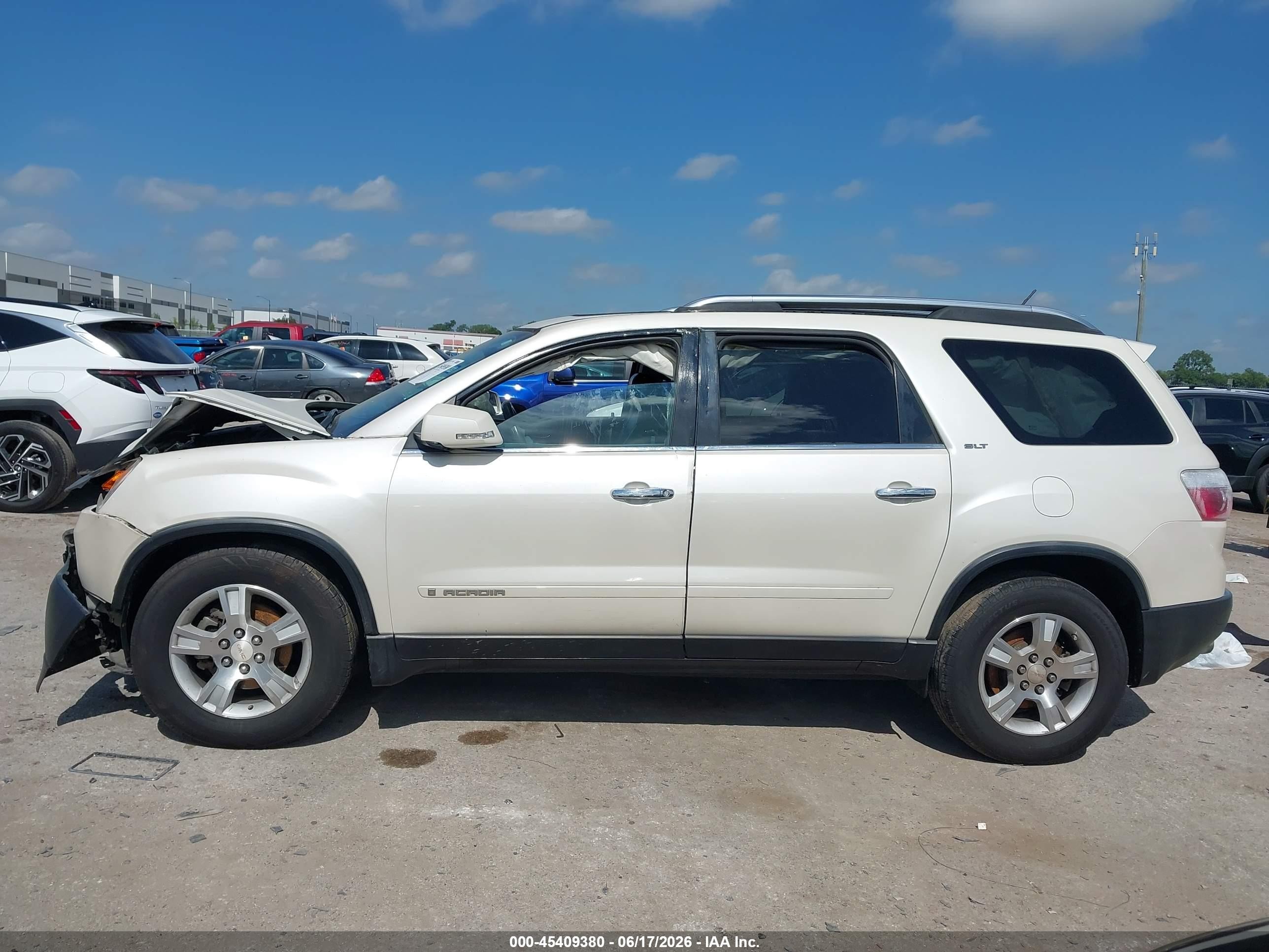 2008 Gmc Acadia Slt-2 White vin: 1GKER33738J130936