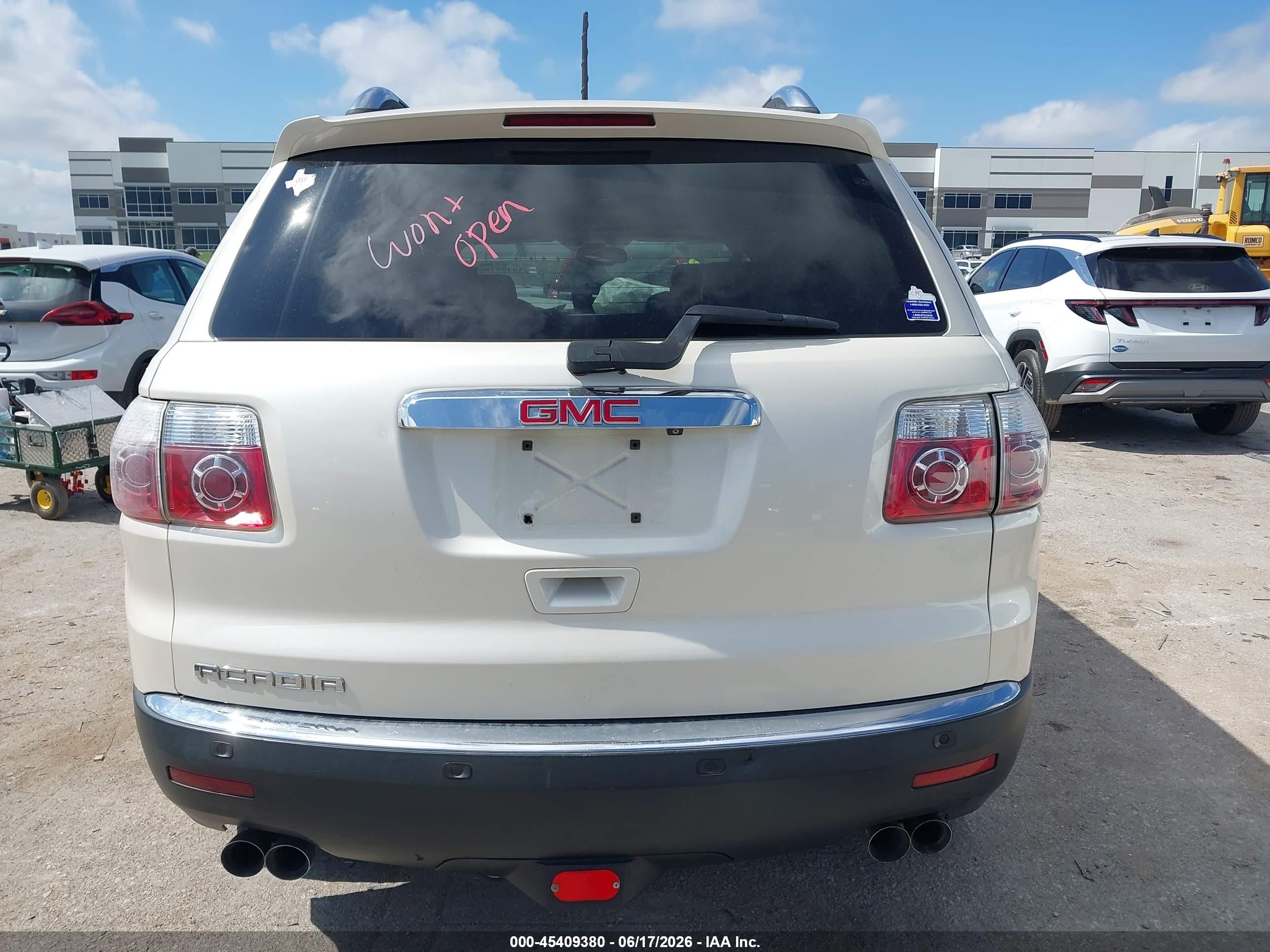 2008 Gmc Acadia Slt-2 White vin: 1GKER33738J130936