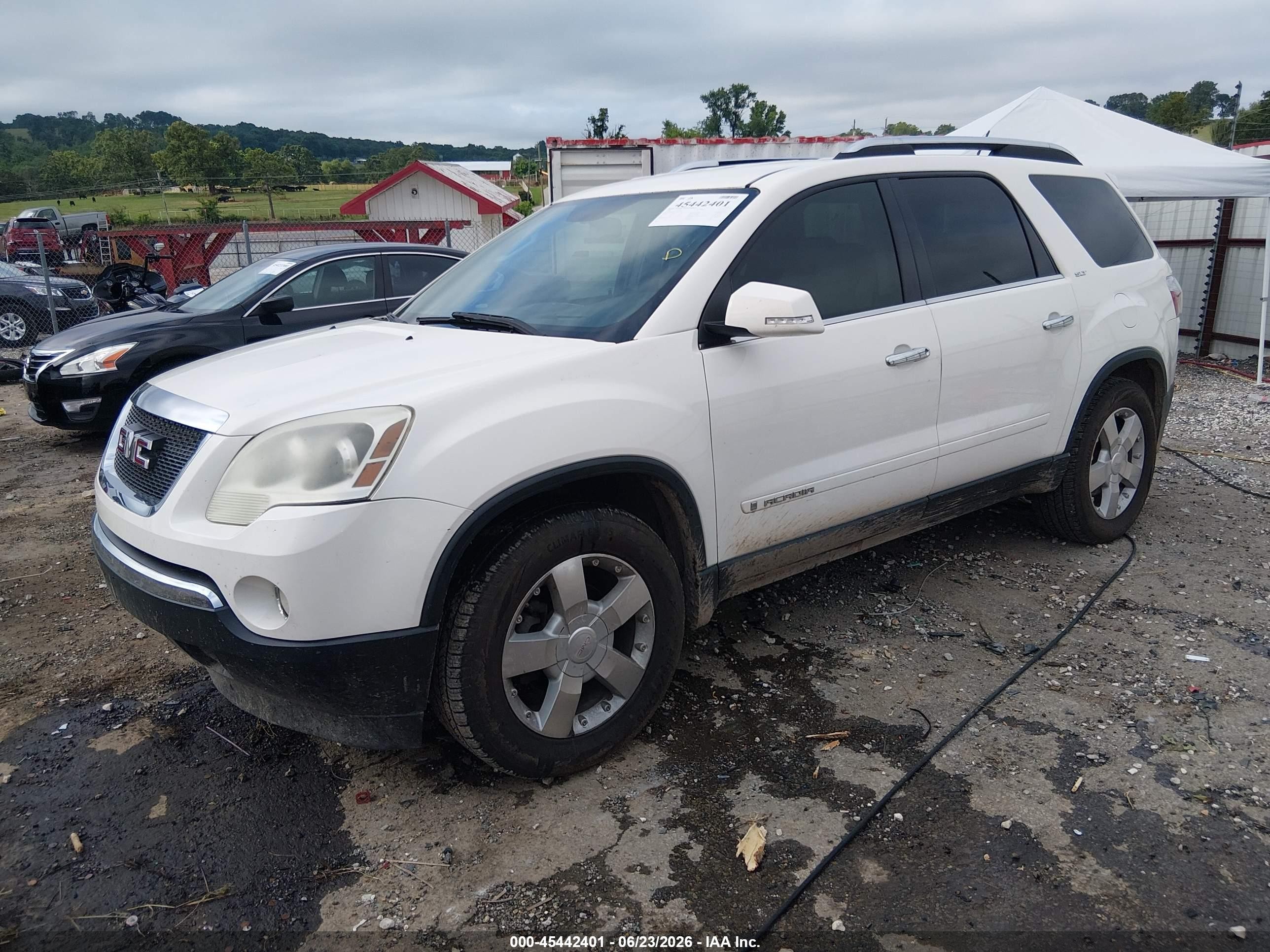 2008 Gmc Acadia Slt-2 White vin: 1GKER33738J222628