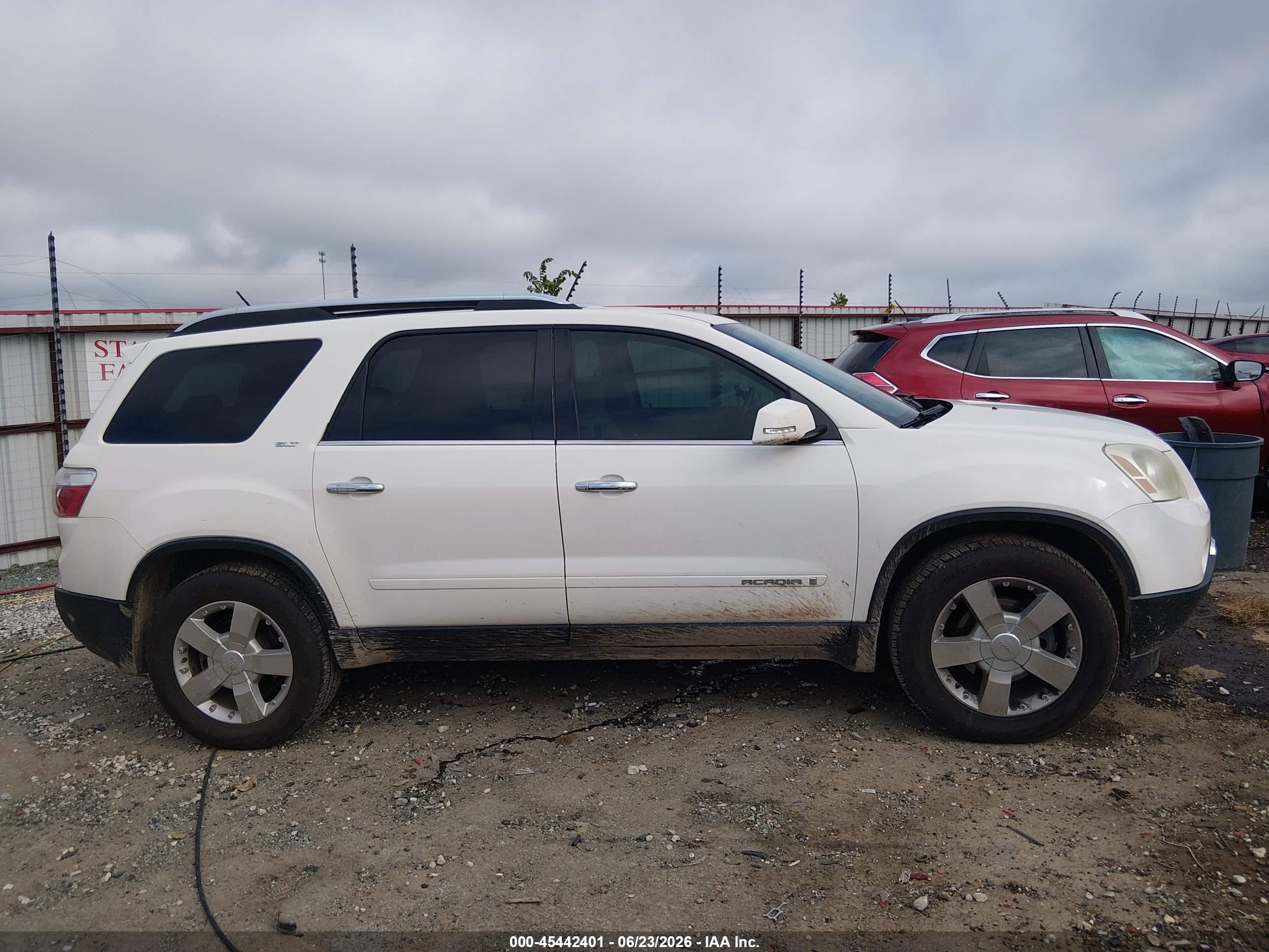 2008 Gmc Acadia Slt-2 White vin: 1GKER33738J222628