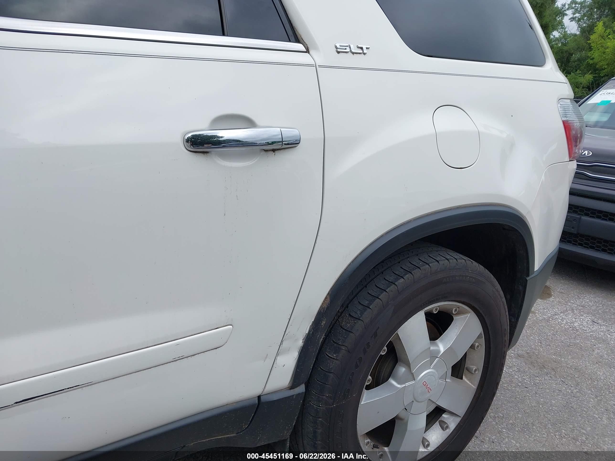 2008 Gmc Acadia Slt-2 White vin: 1GKER33748J254150