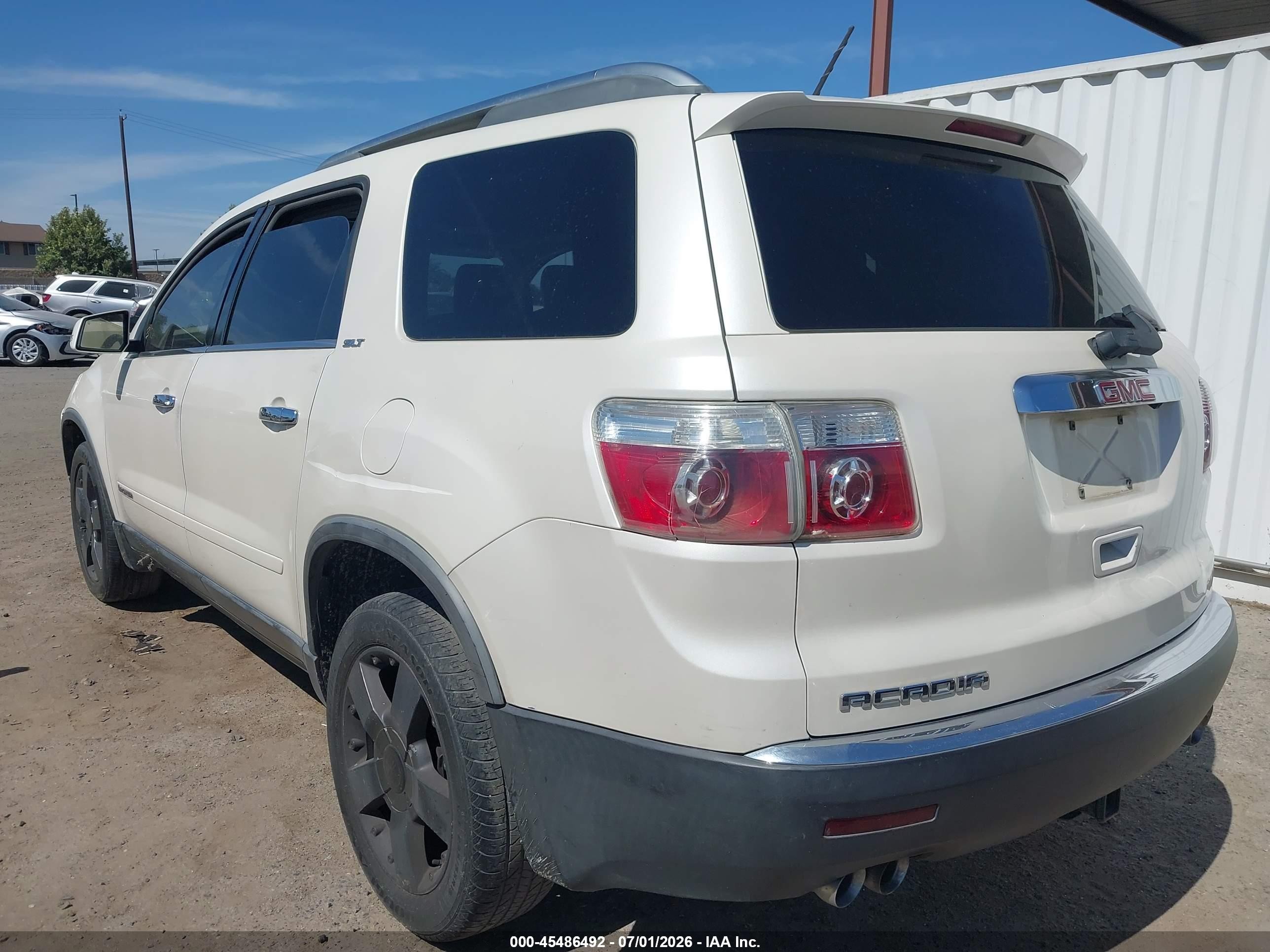 2008 Gmc Acadia Slt-2 White vin: 1GKER33778J145925