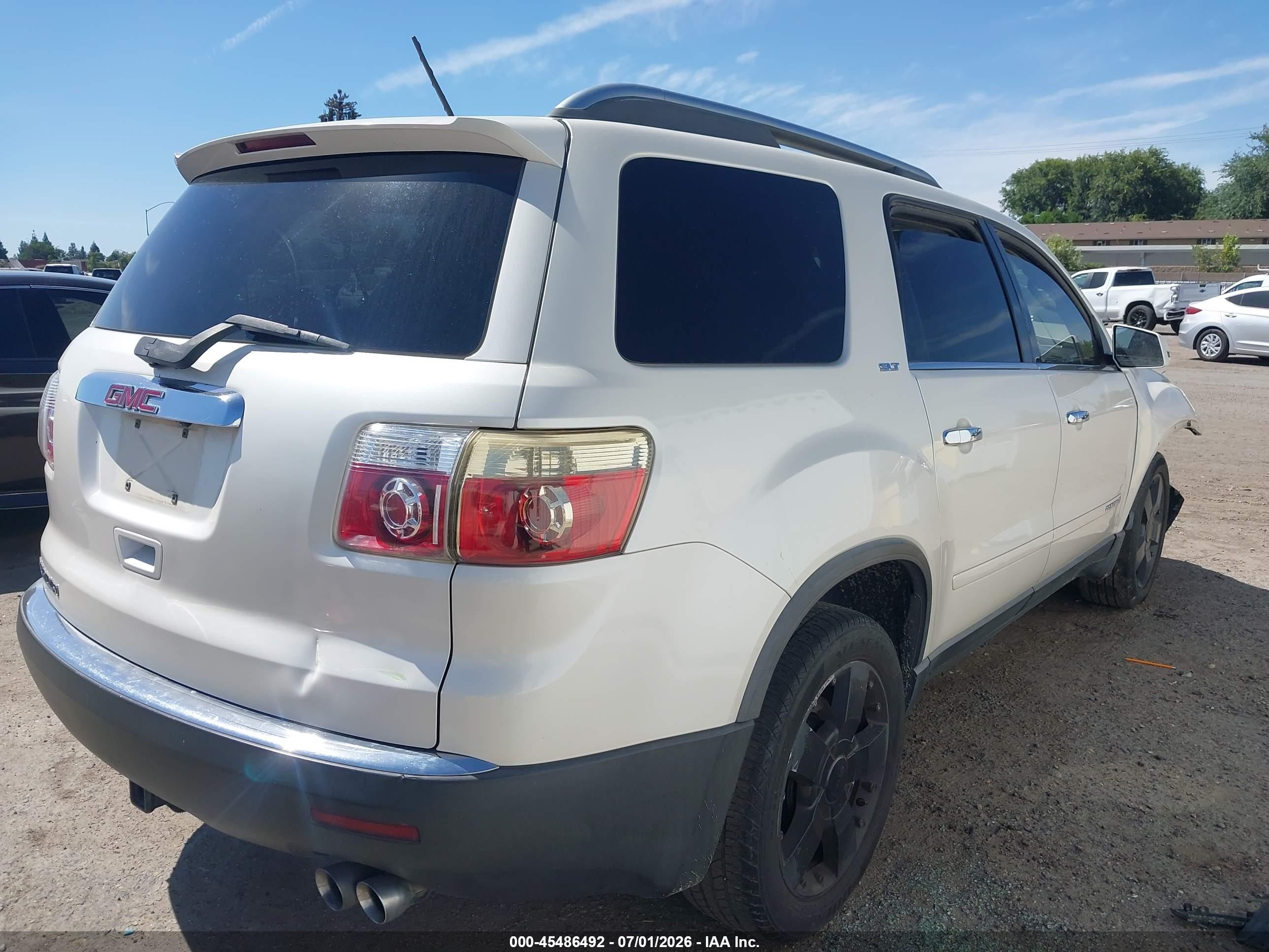 2008 Gmc Acadia Slt-2 White vin: 1GKER33778J145925