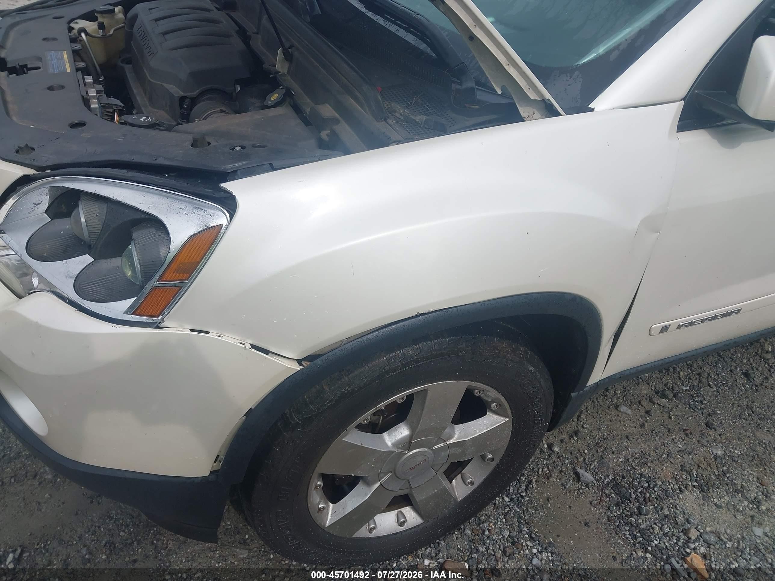2008 Gmc Acadia Slt-2 White vin: 1GKER33778J183879