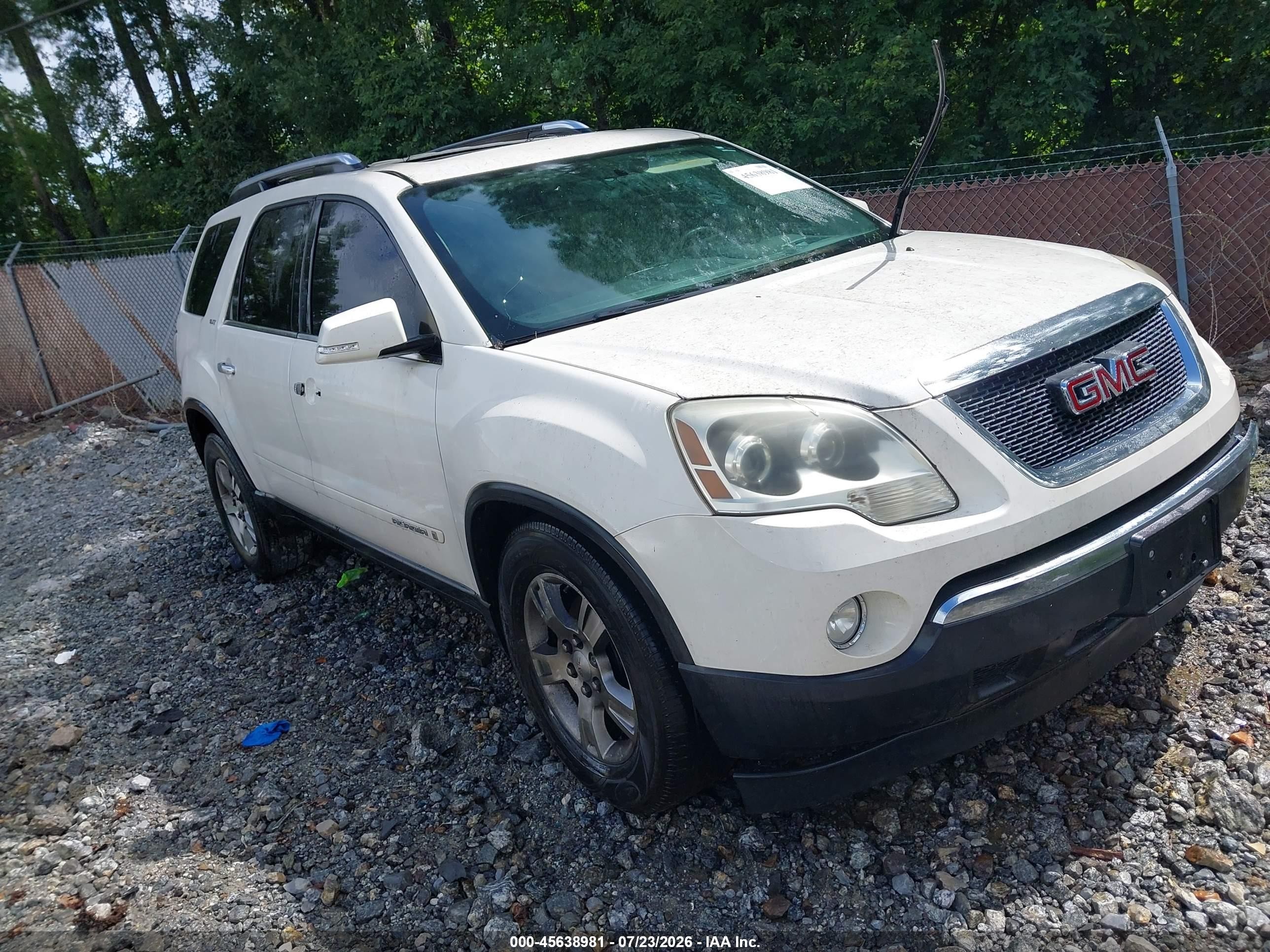 2008 Gmc Acadia Slt-2 White vin: 1GKER33798J252877